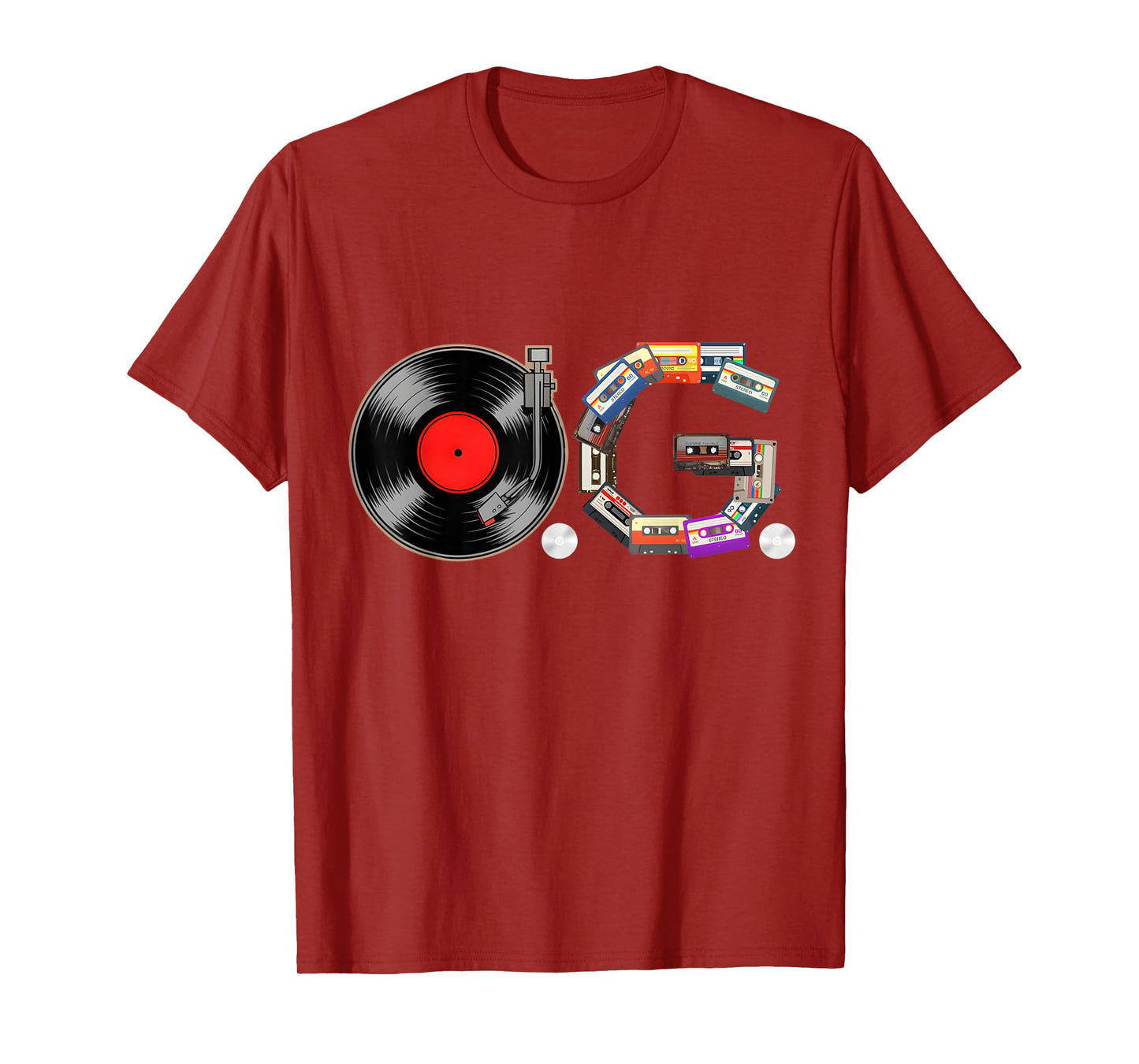 Old School OG Hip Hop Head Vinyl, CDs, Tapes 80s 90s Retro T-Shirt