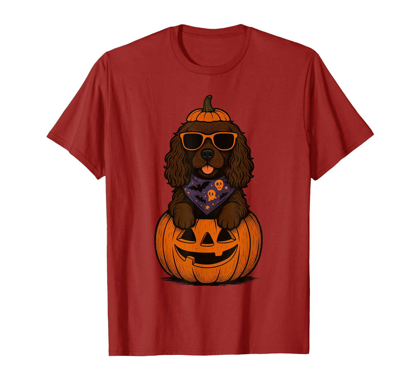 Spooky Boykin Spaniel Pumpkin Halloween Dog Lover T-Shirt