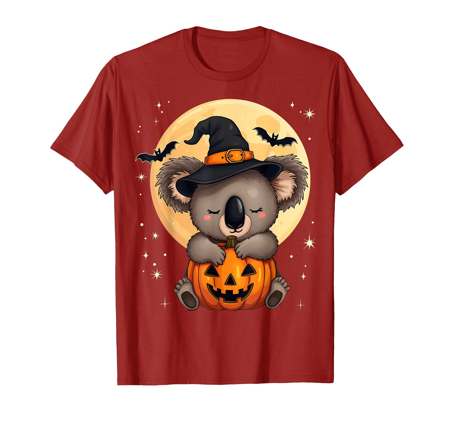 Halloween Koala Witch Hat Pumpkin Spooky T-Shirt