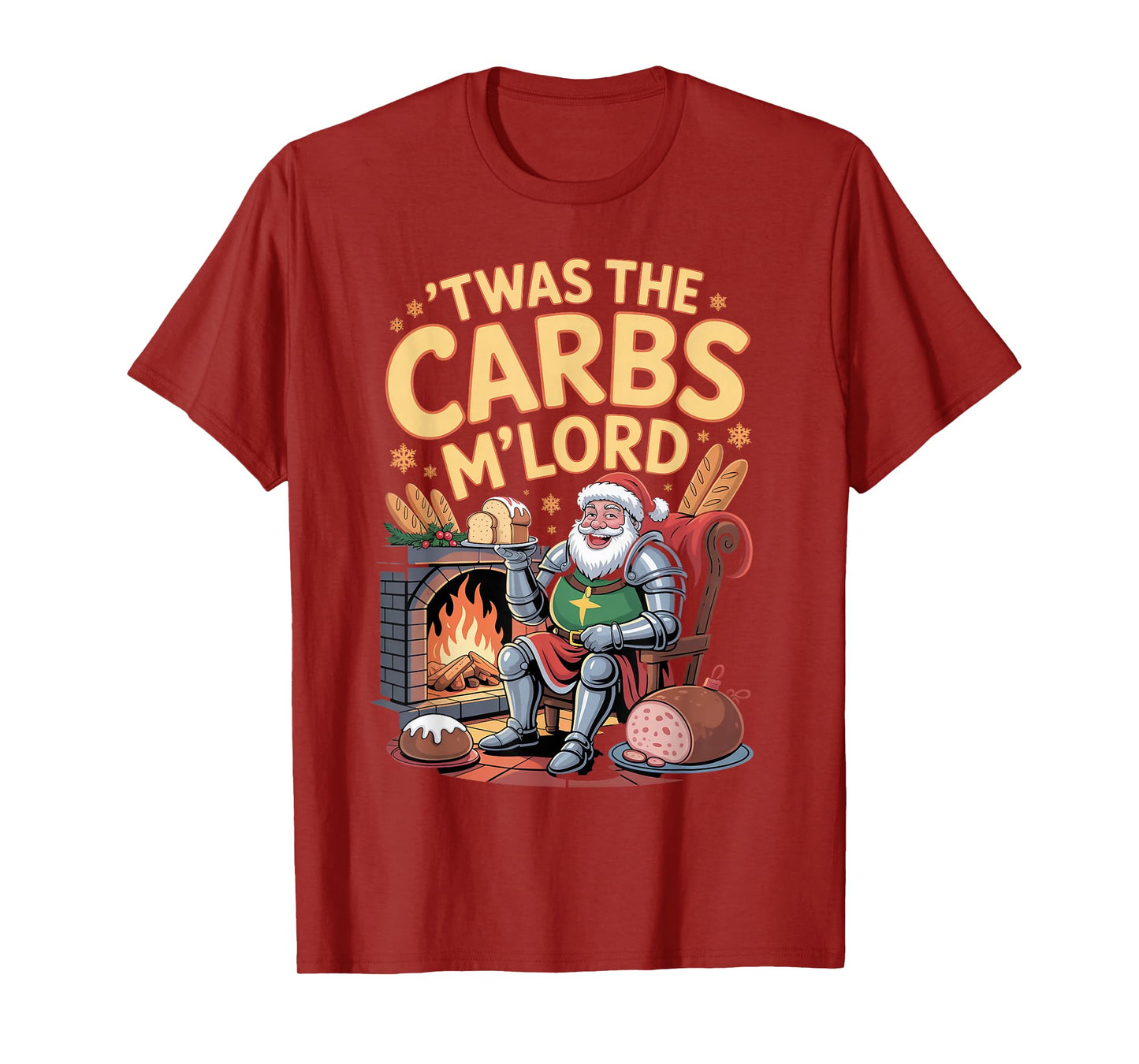 TWAS The Carbs M'Lord - Funny Christmas Medieval Santa T-Shirt