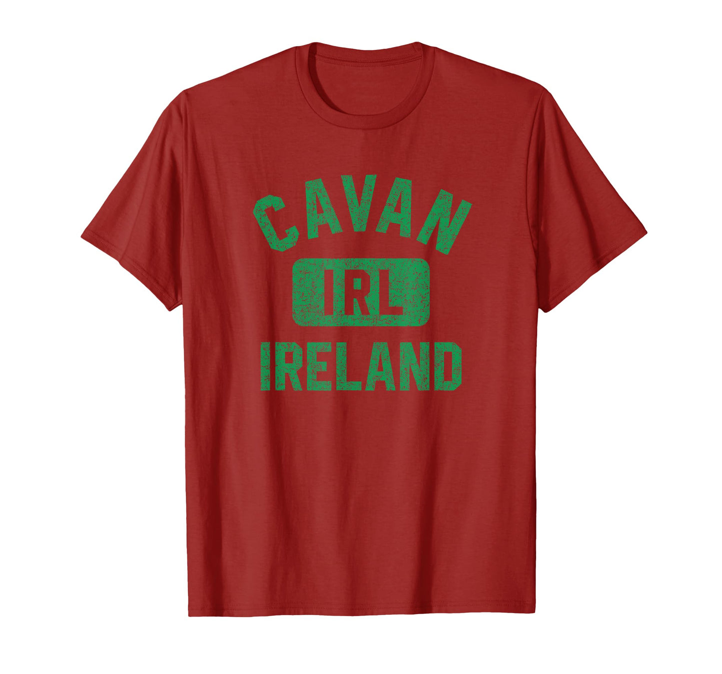 Cavan Ireland IRL Gym Style Distressed Green Print T-Shirt