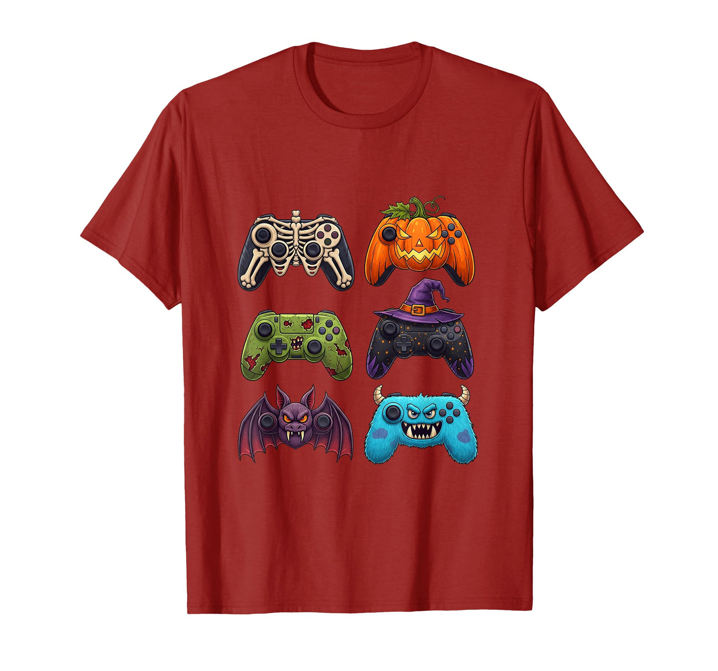Halloween Skeleton Zombie Gaming Controllers Mummy Boys Kids T-Shirt