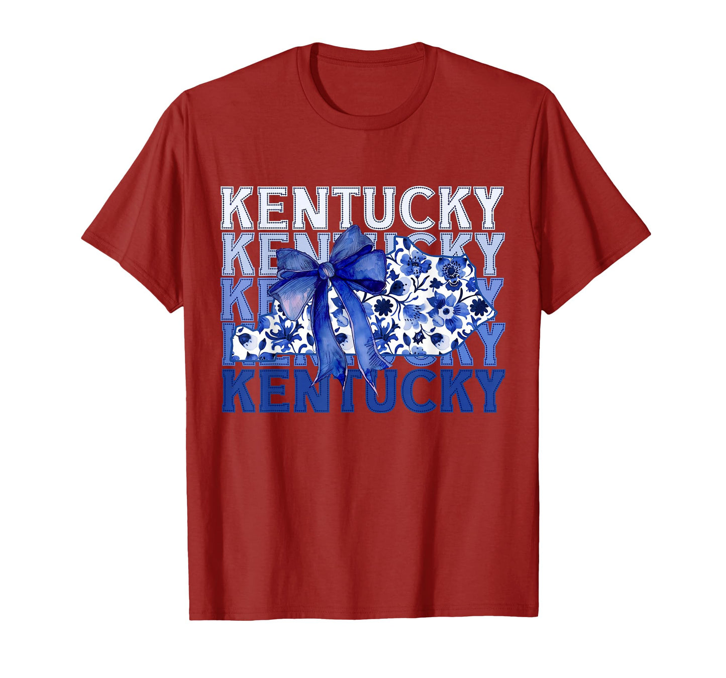 Coquette Blue Floral Bow Kentucky T-Shirt