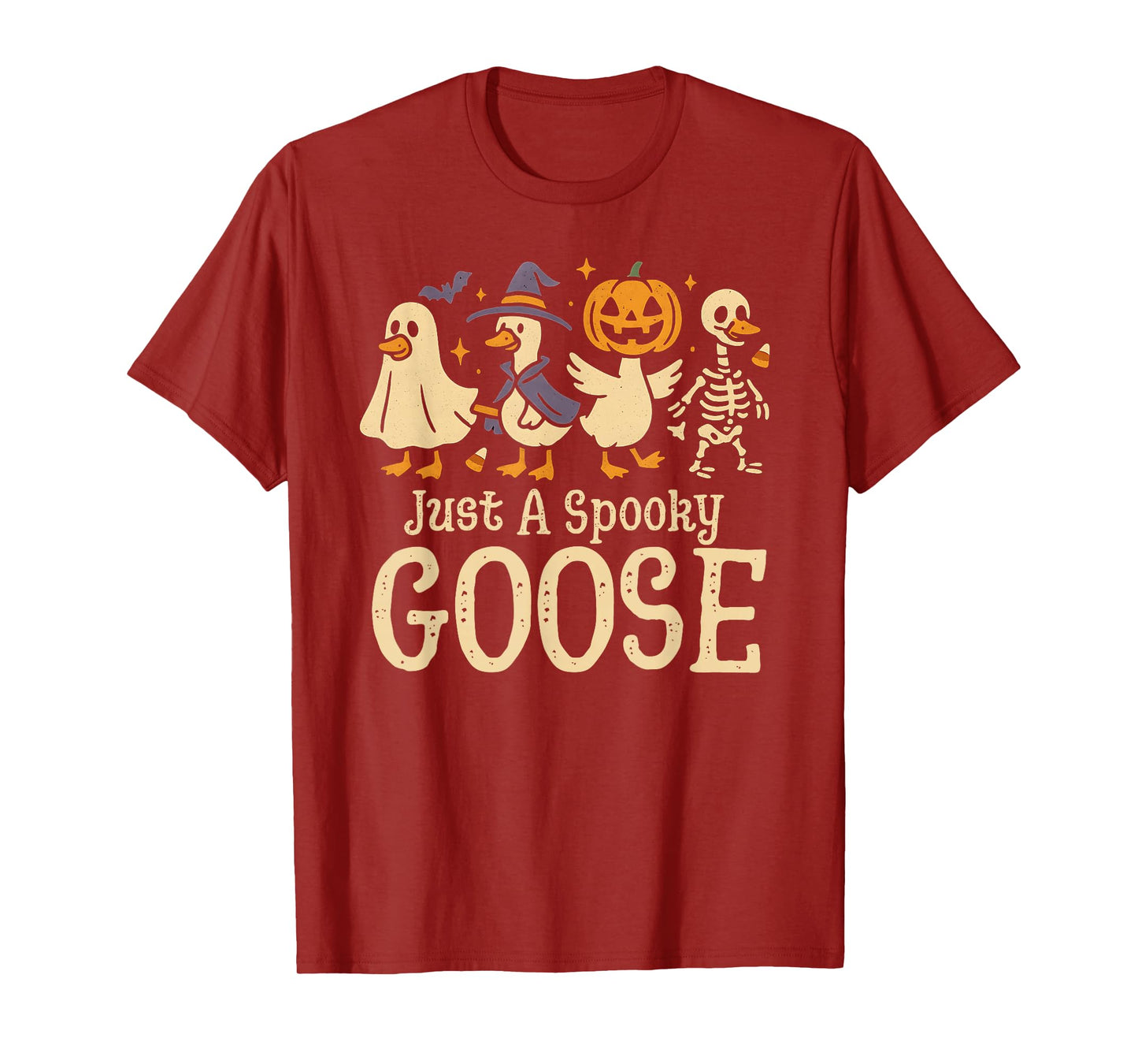 Just A Spooky Goose Retro Vintage Funny Halloween Costume T-Shirt
