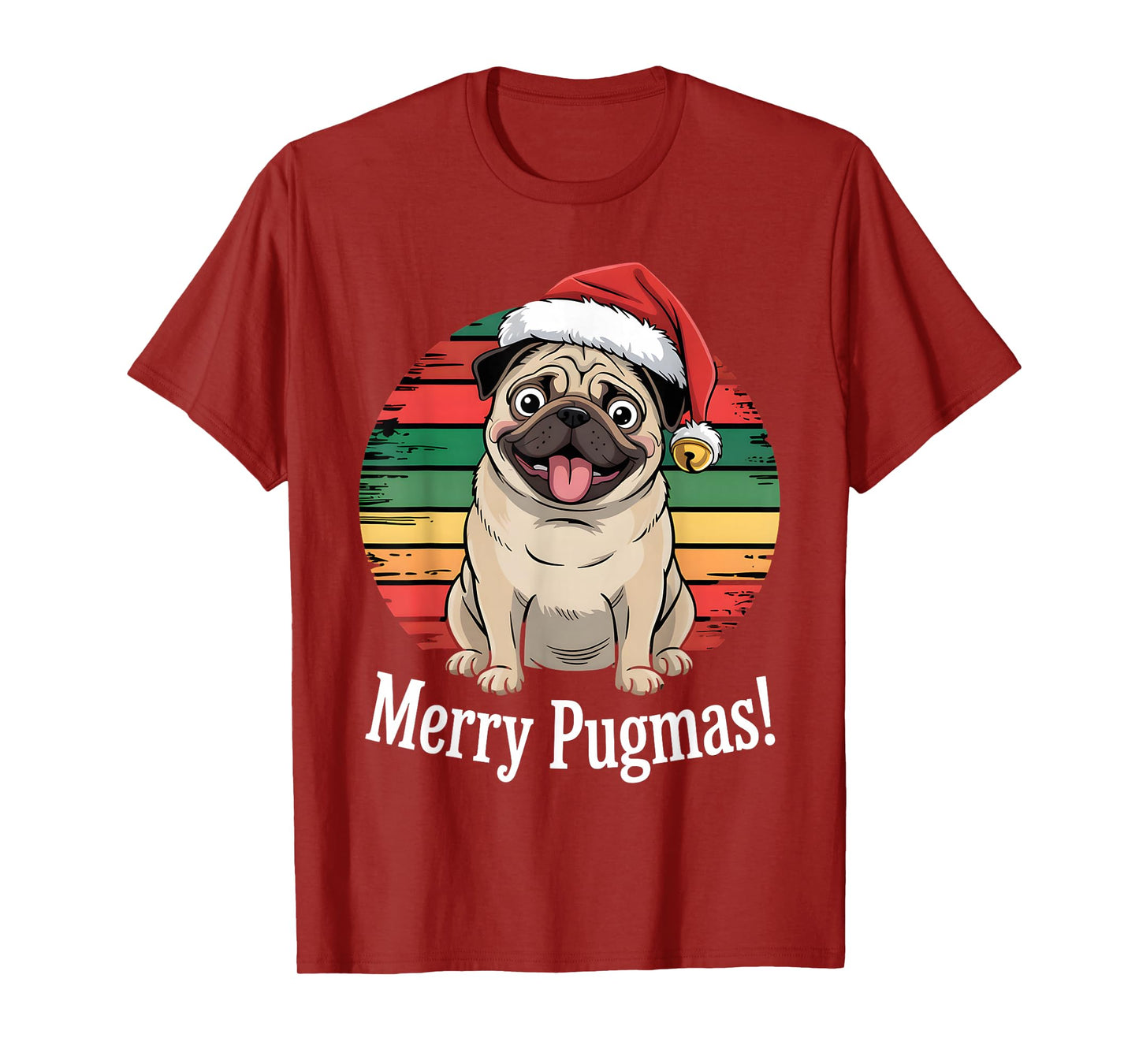 Funny Father Christmas Xmas Pug Puppy Dogs Party Costume T-Shirt