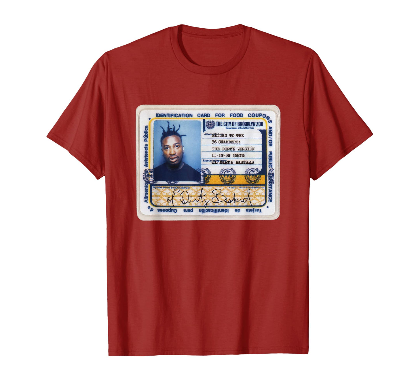 Ol' Dirty Bastard Return To The 36 Chambers ID Card ODB T-Shirt