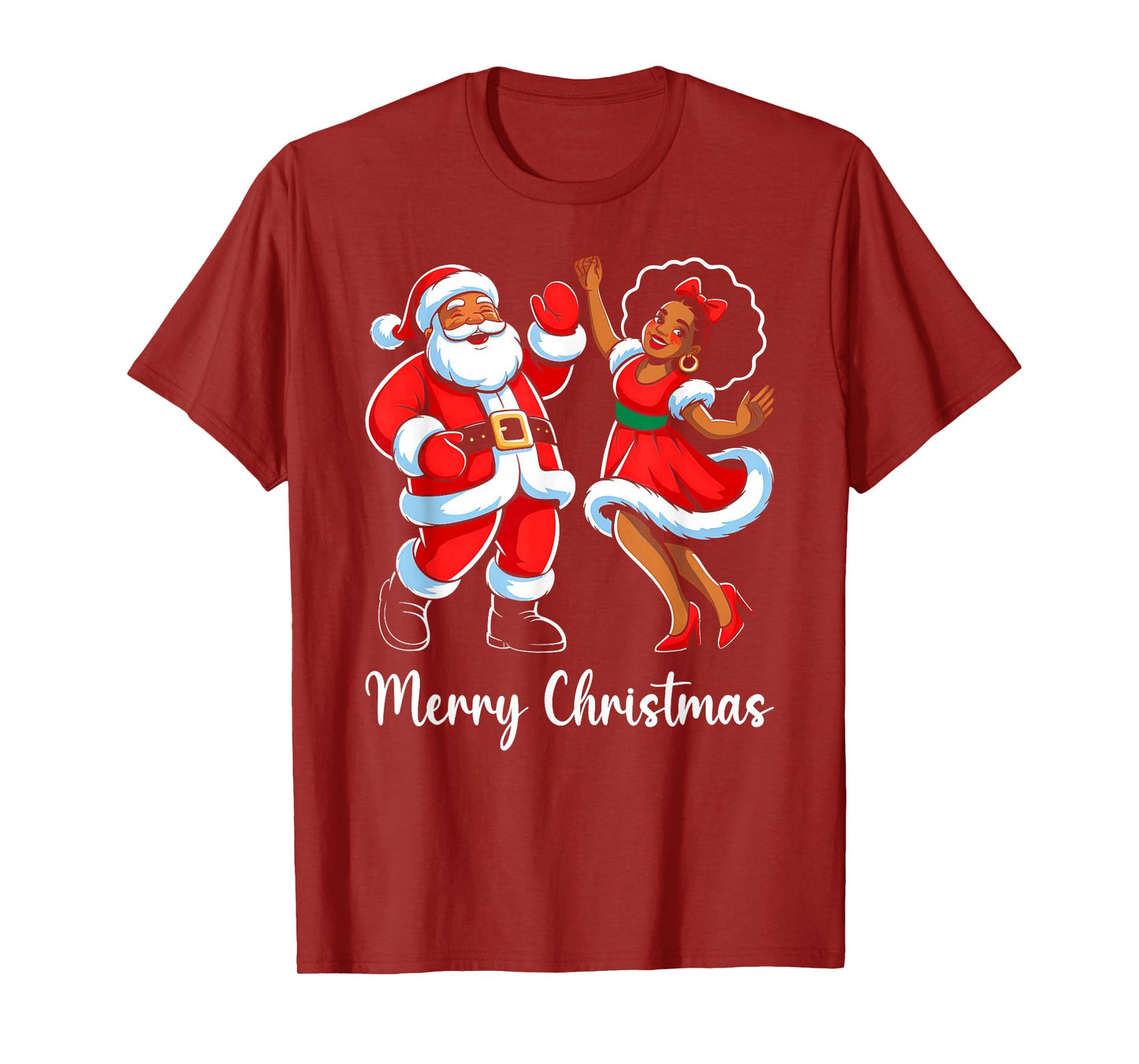 Merry Christmas African American Santa Claus Xmas Dance T-Shirt