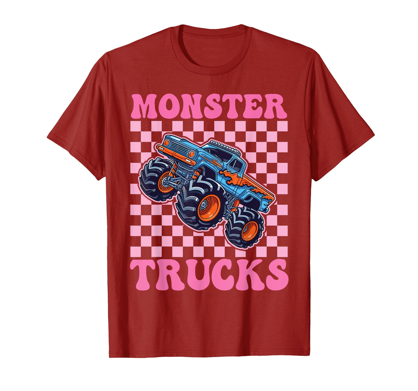 Monster Truck for Toddlers, Girl Monster Truck Retro Vintage T-Shirt