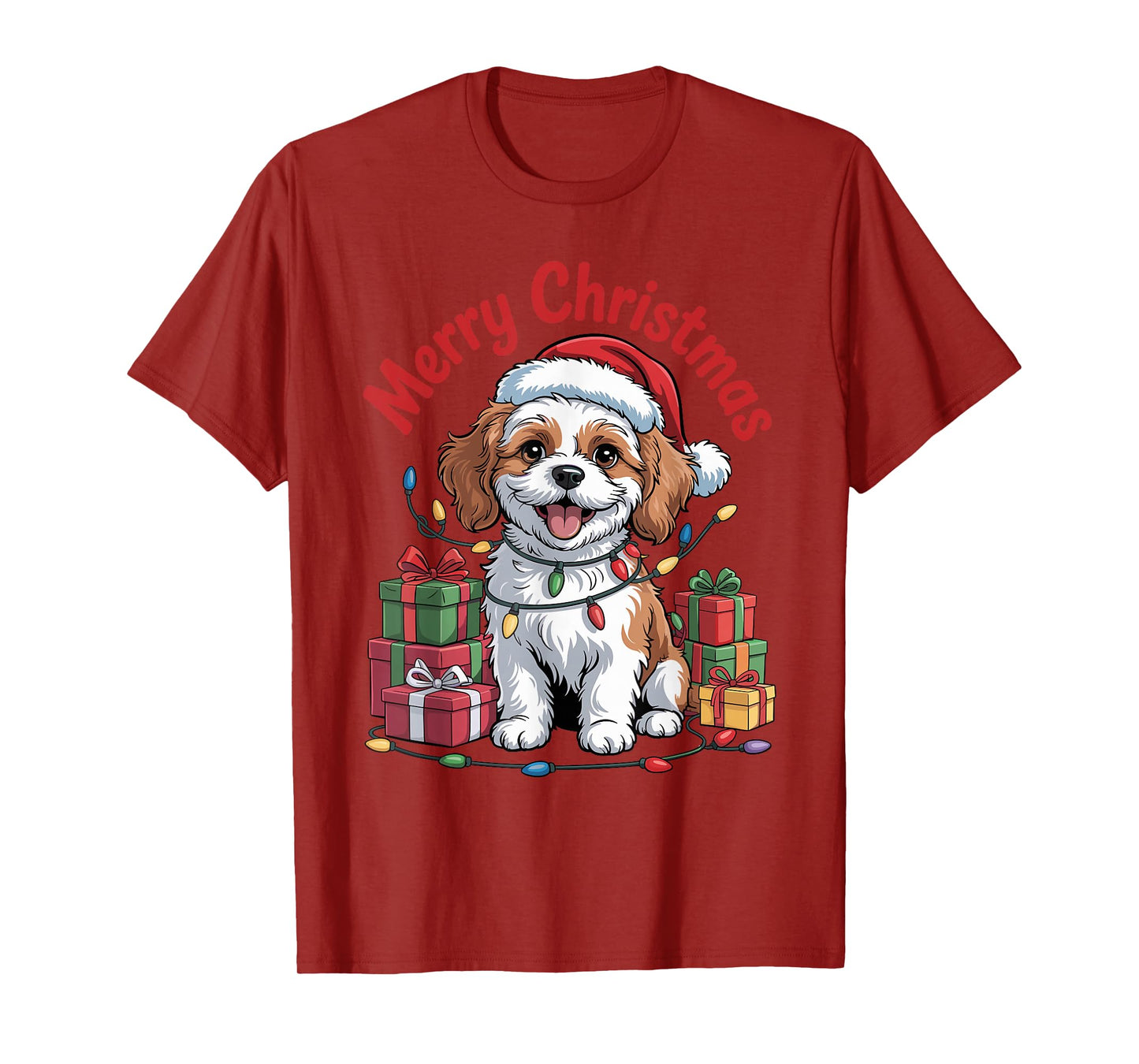 Cute Cavachon Santa Hat Christmas Xmas Dog Lovers Holiday T-Shirt