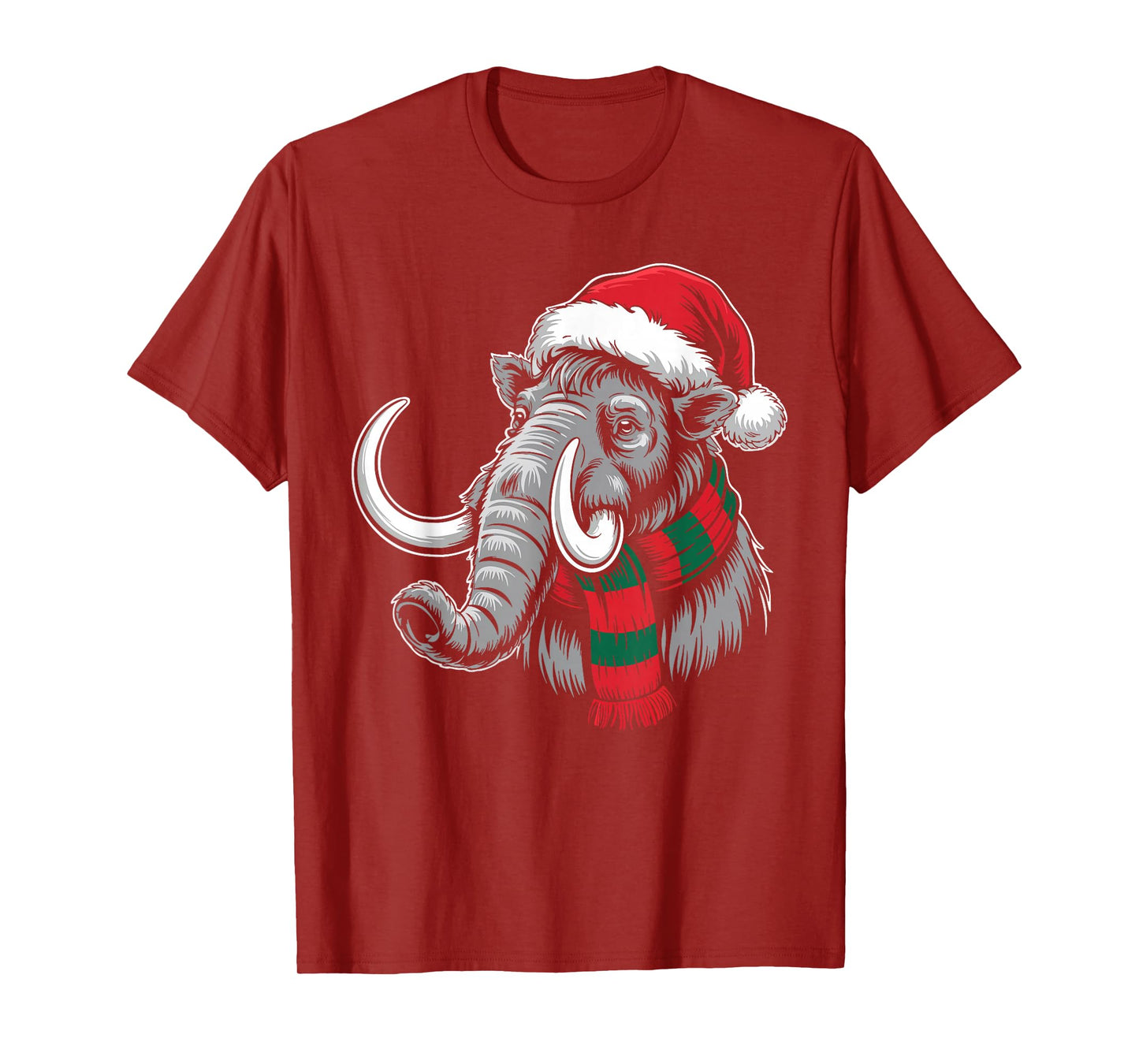 Woolly Mammoth Xmas Santa Hat Scarf Christmas Costume T-Shirt