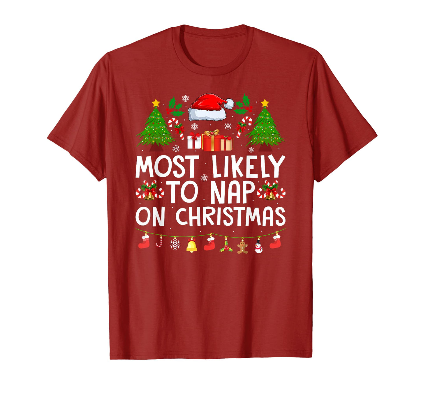 Family Xmas Pajamas Most Likely to Nap On Christmas T-Shirt