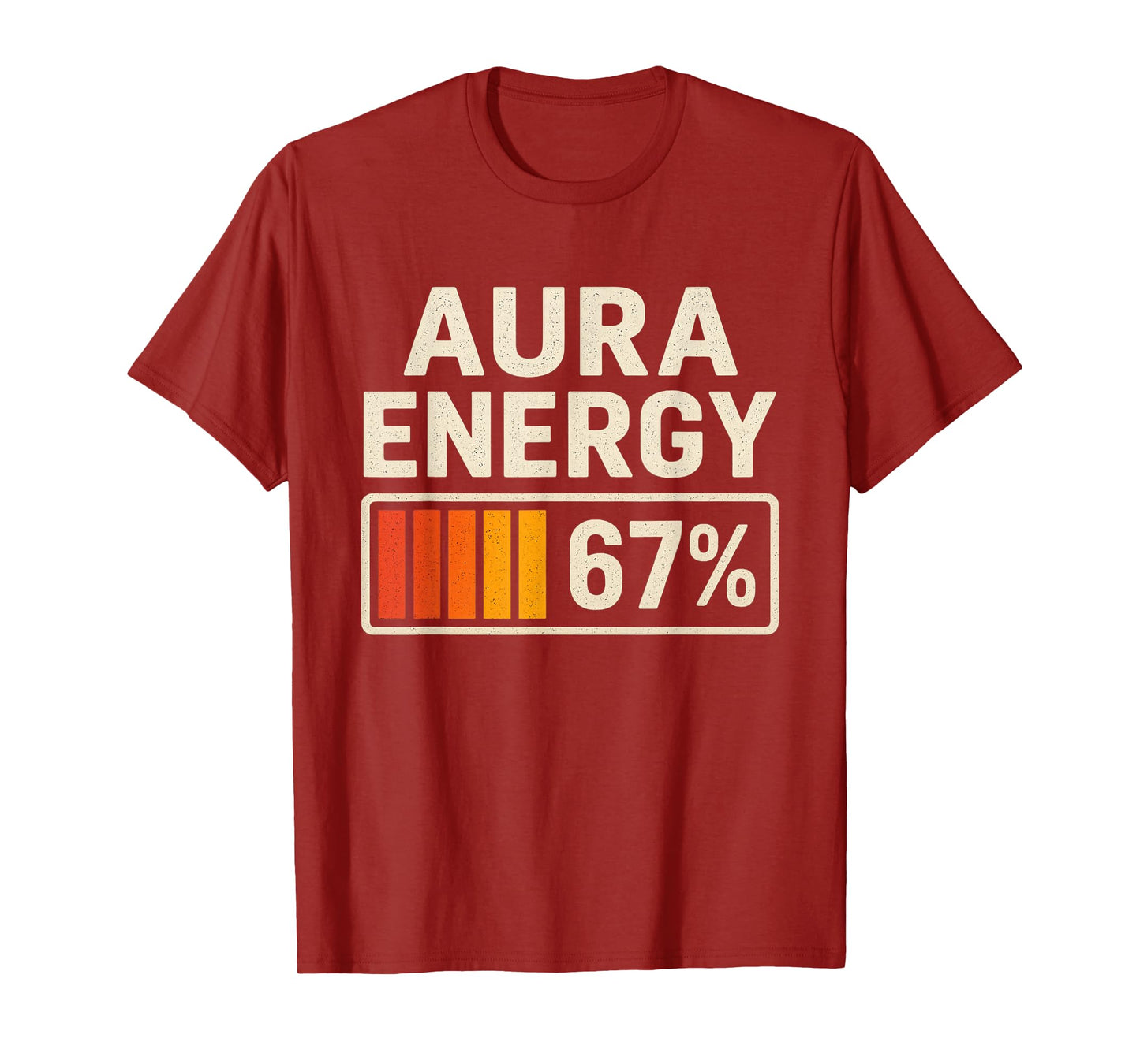 Aura Energy 67 Meme Funny Gen Alpha Slang Retro Vintage Men T-Shirt