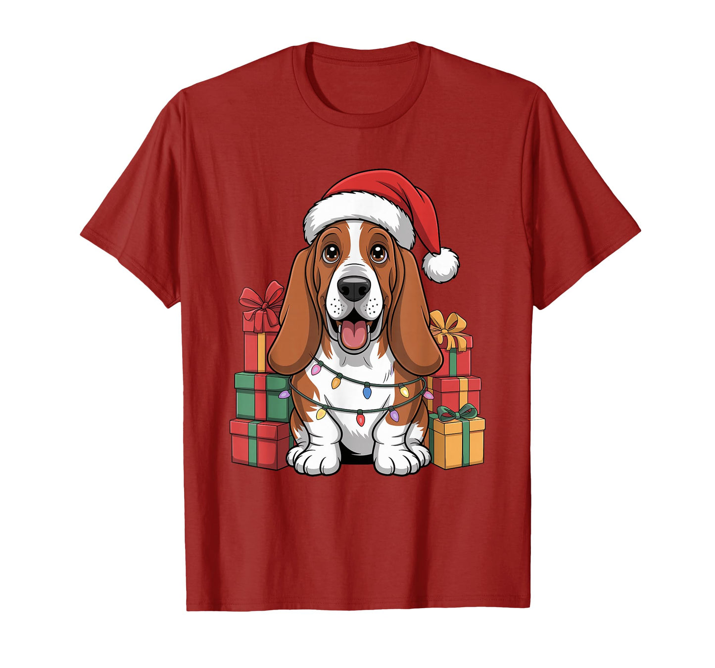 Cute Basset Hound Christmas Holiday Basshole Dog Lover T-Shirt