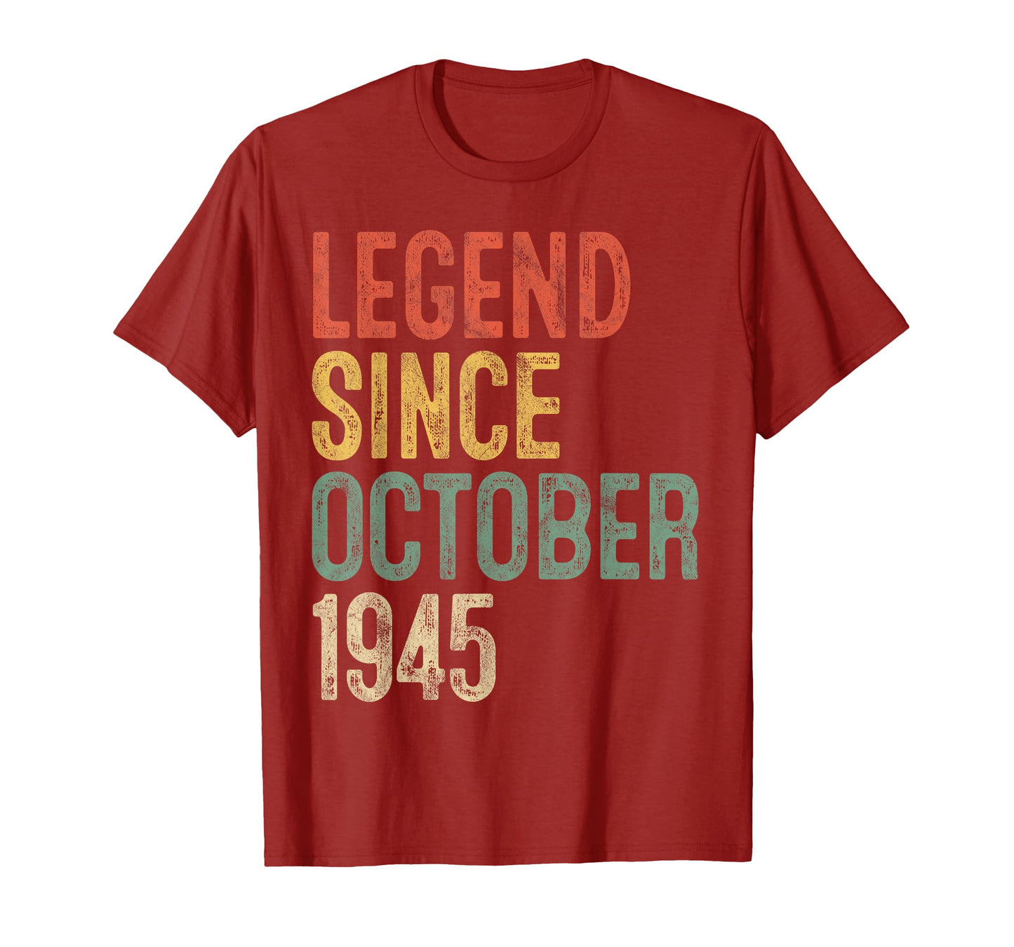 Legend October 1945 80th Birthday Men Women 80 Year Old T-Shirt