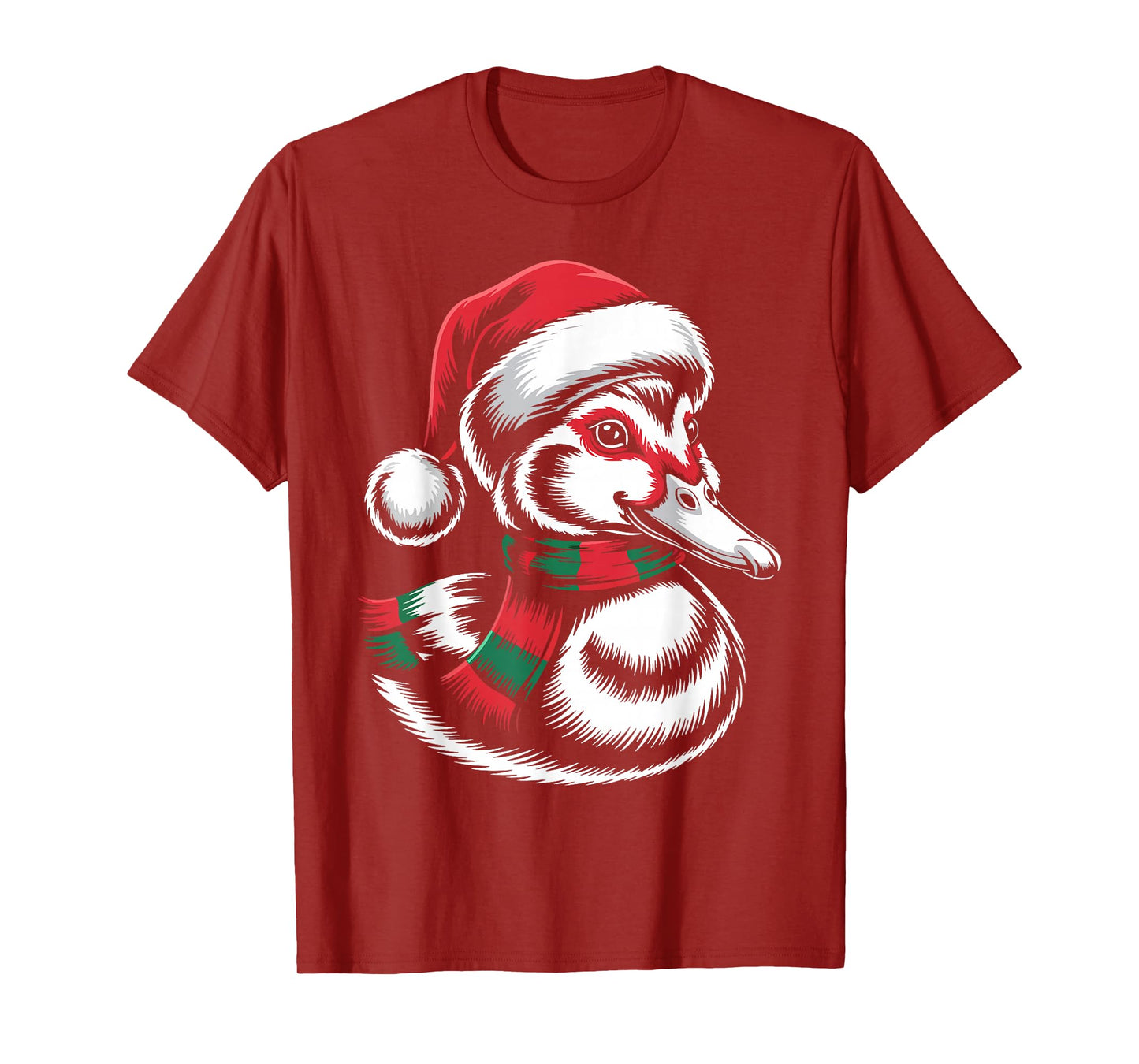 Muscovy Duck Xmas Santa Hat Scarf Christmas Costume T-Shirt