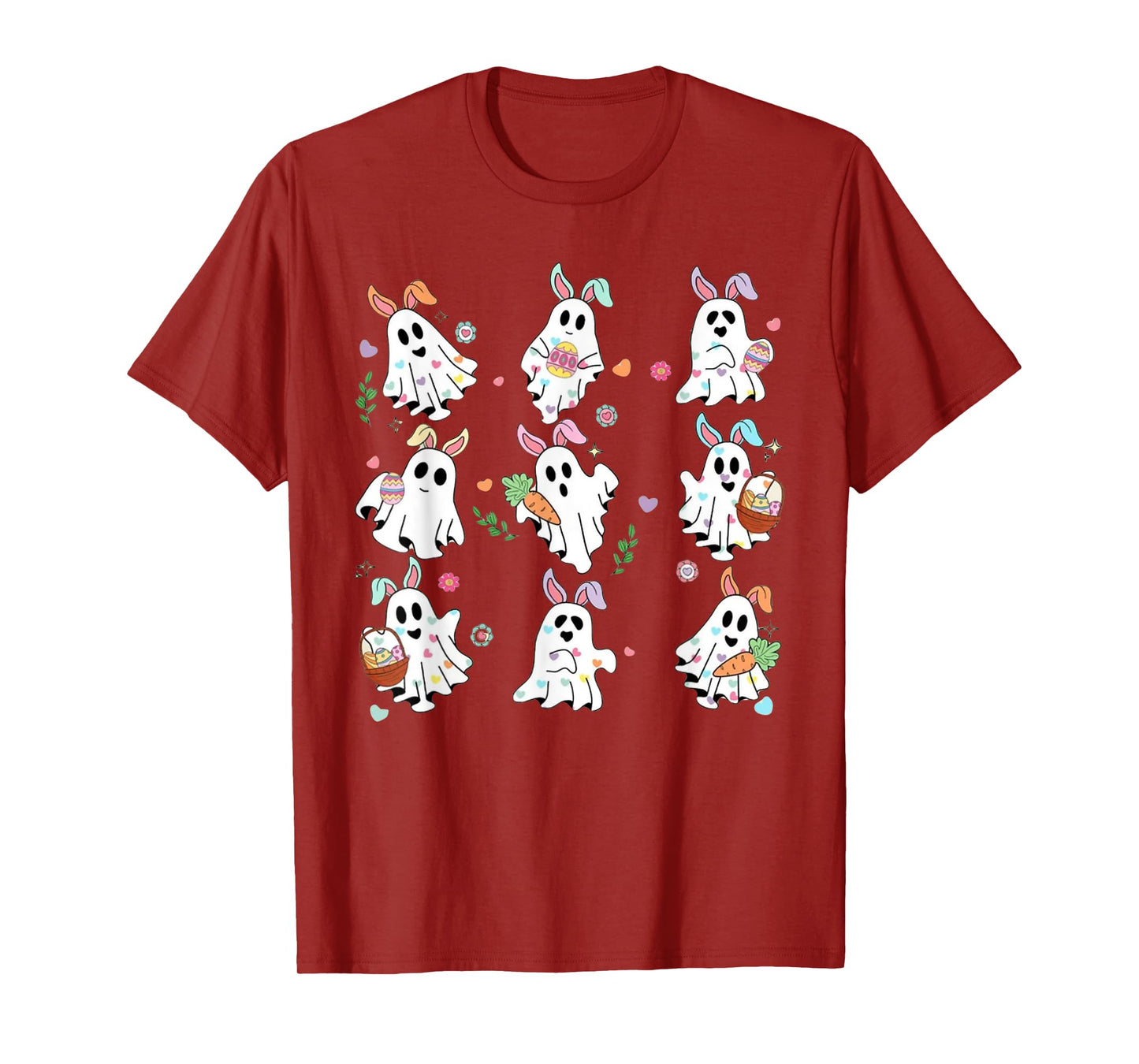 Easter Bunny Ghost Easter Tee Floral Ghostie T-Shirt