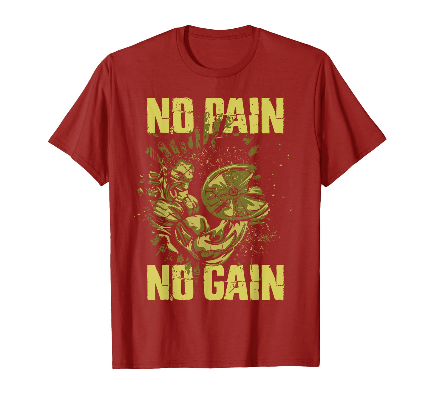 Bodybuilding Shirts for Men No Pain No Gain Bodybuilder Gym T-Shirt
