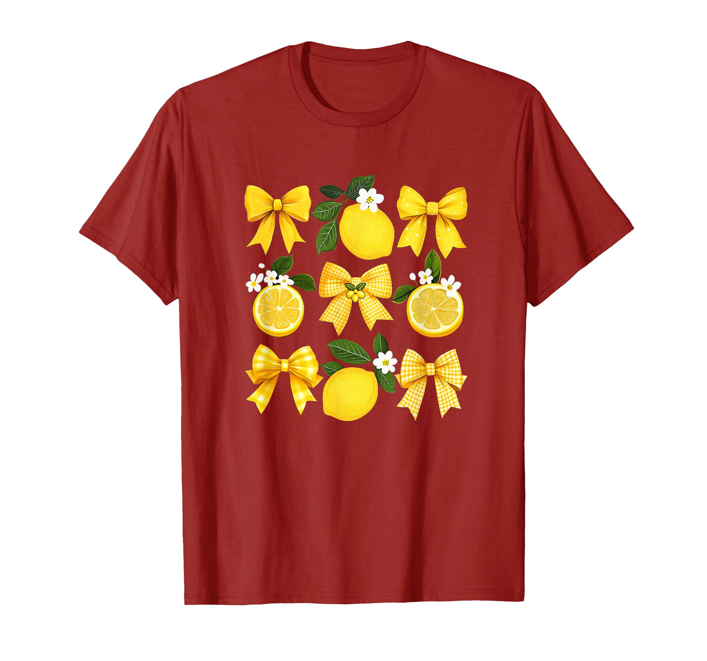 Cute Lemon Tropical Fruits Coquette Bows Summer Girl Women T-Shirt