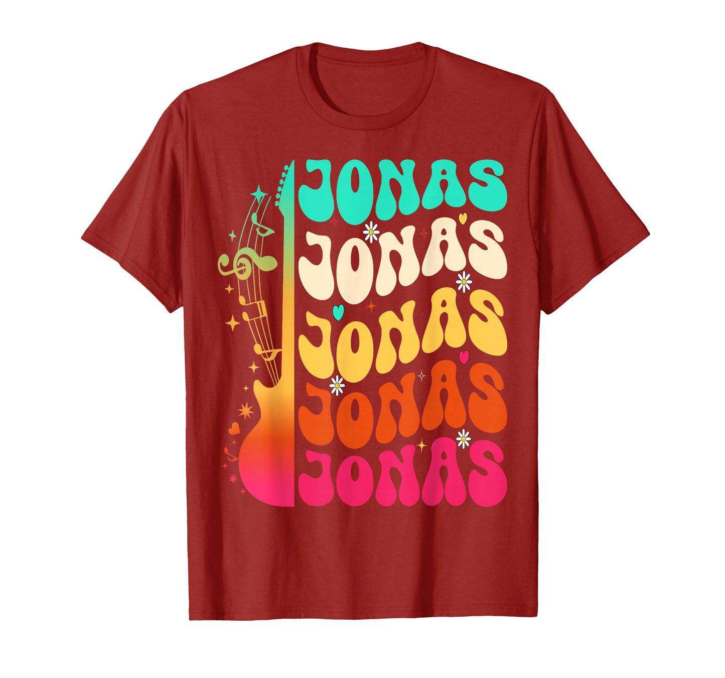 Retro Jonas First Name I Love Jonas 80's Groovy T-Shirt