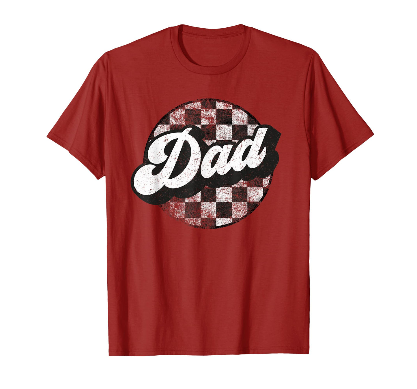 Funny Retro Checkered Dad Race Vintage Matching Family T-Shirt