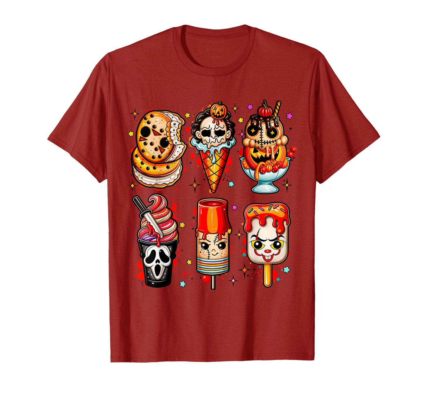 Horror Movies Summer Popsicle Halloween Ice Cream Summerween T-Shirt