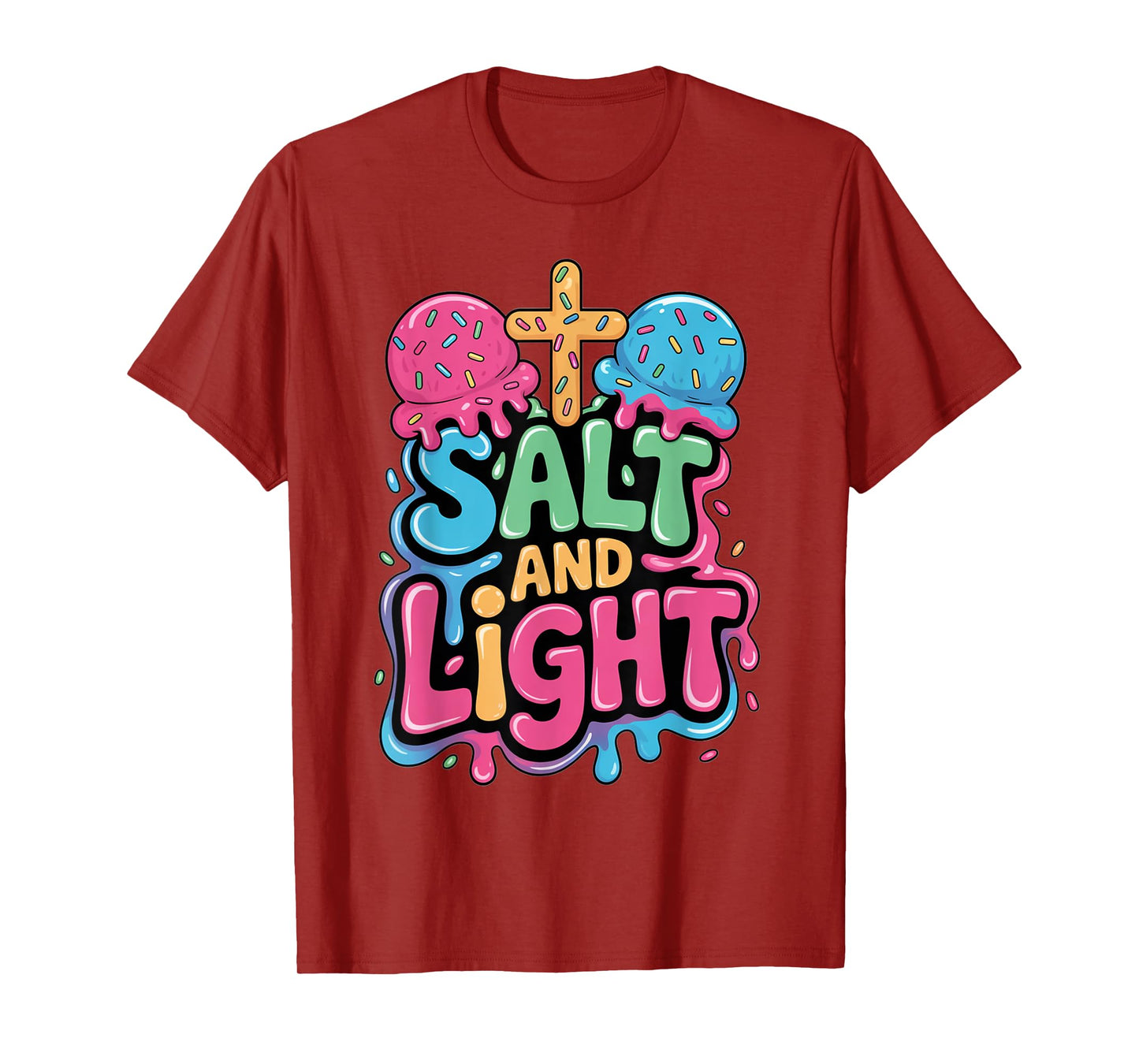 Salt and Light Ice Cream Drip Kids Jesus Christian Boys T-Shirt