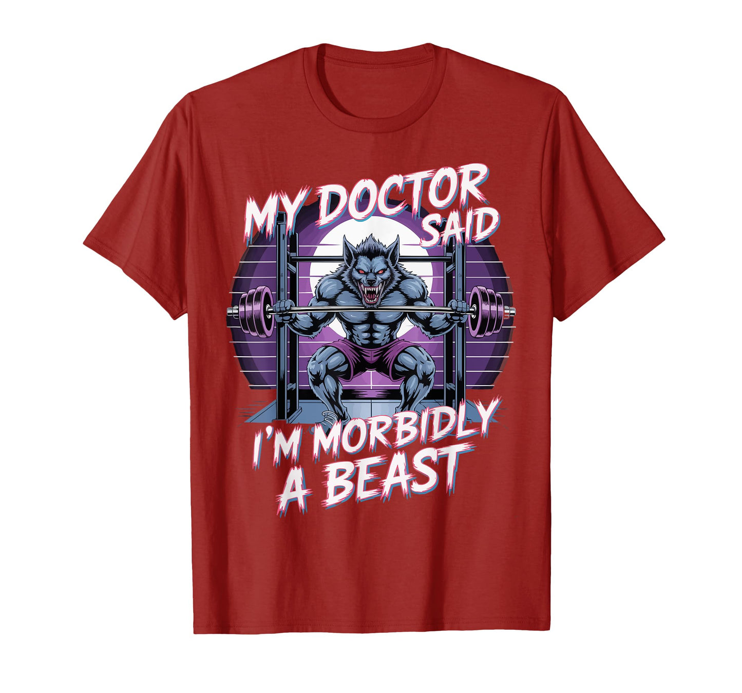 Funny Gym Workout Werewolf Muscle T-Shirt