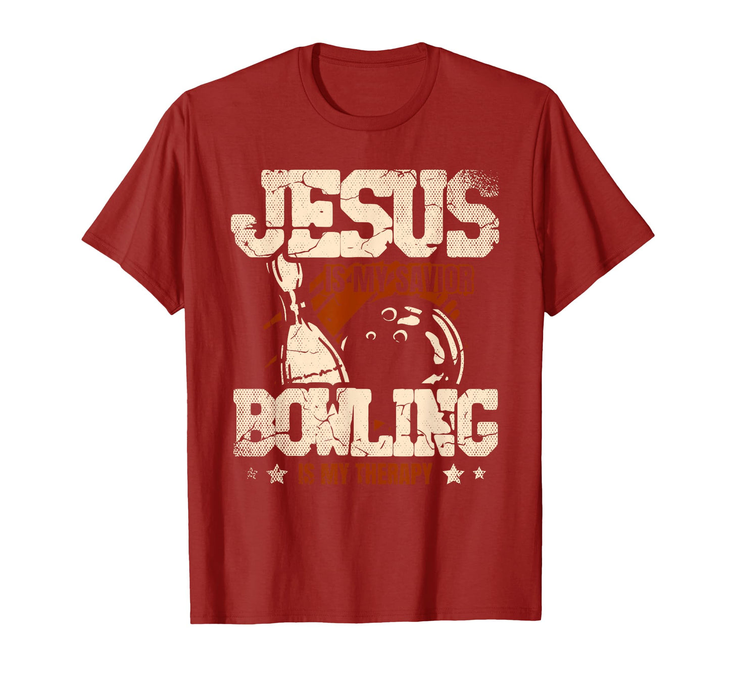 Jesus Is My Savior Bowling Is My Therapy bowler Bowling T-Shirt