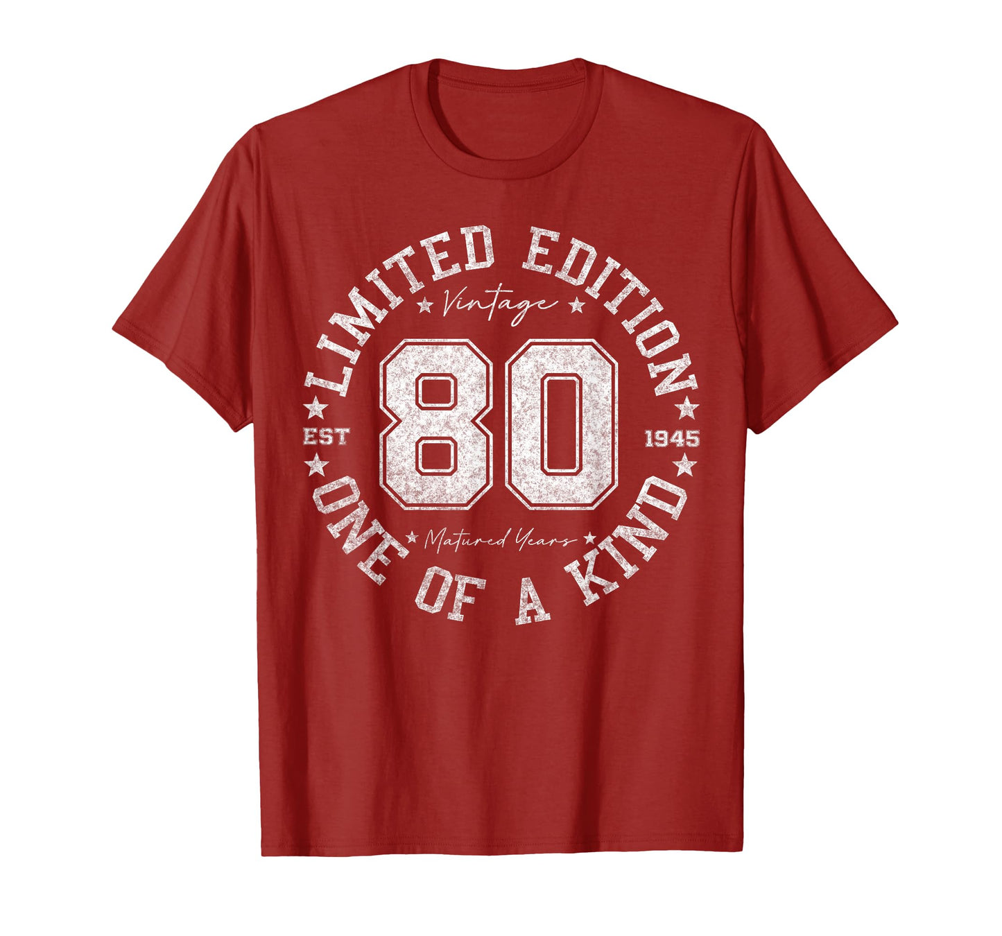 Retro One Of a Kind Shirts For Men Women 2025 80 Year Old Gifts Vintage 1945 Limited Edition Unisex-Adults 80th Birthday T-Shirt Black Small Crew Neck Short Sleeve T-Shirt