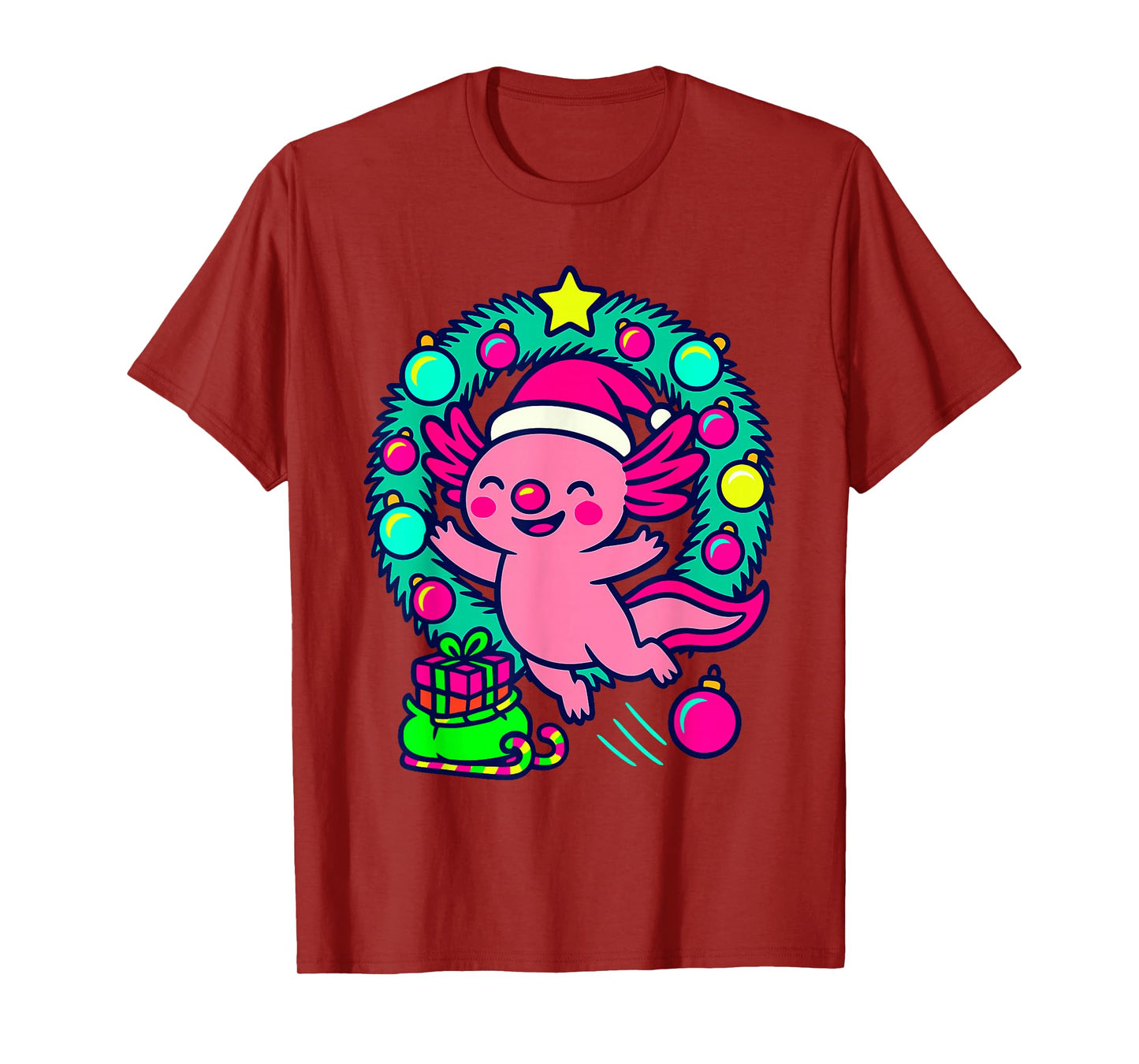 Ugly Christmas Axolotl Funny Xmas Holiday Party T-Shirt