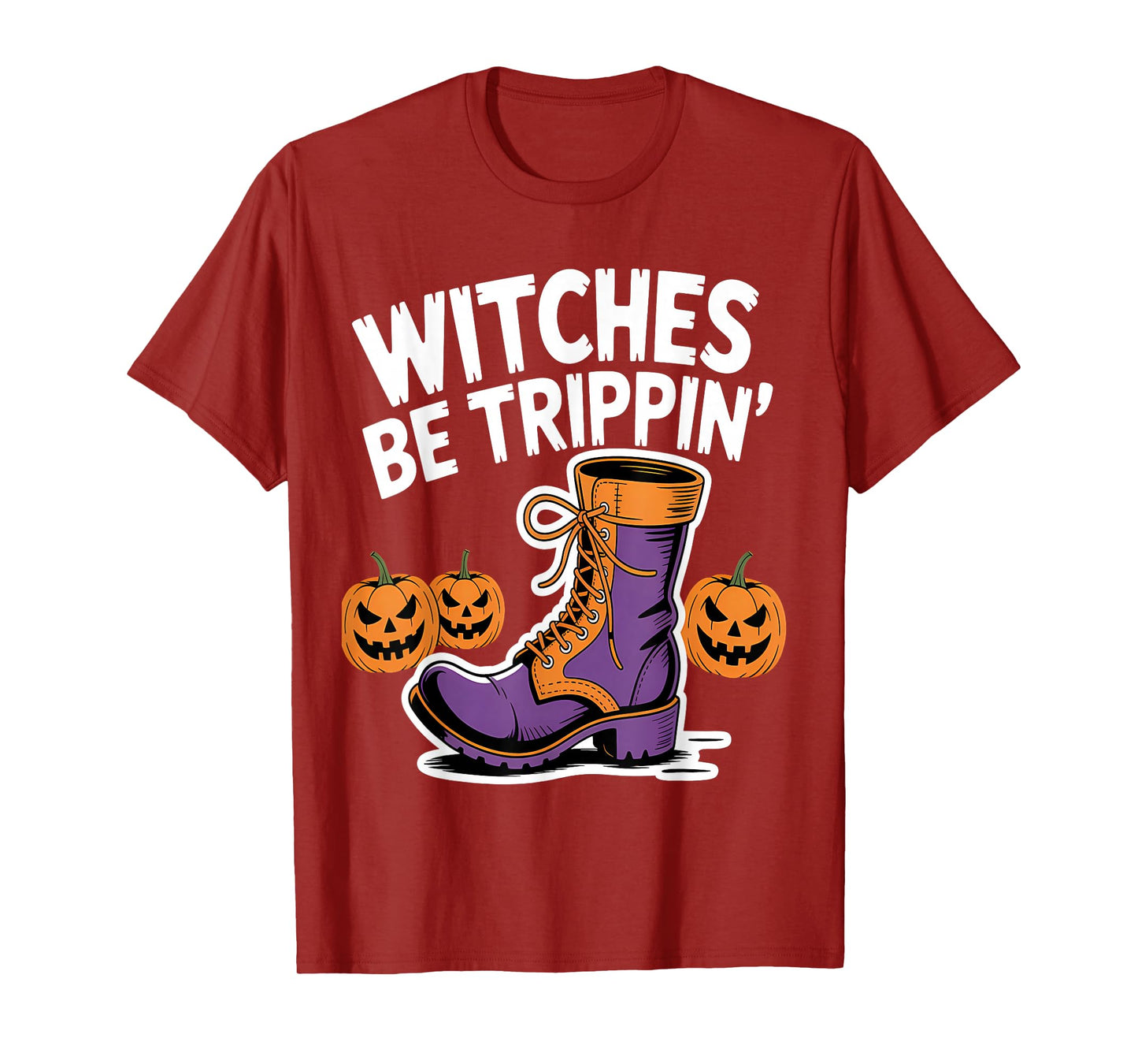 Witches Be Trippin' Halloween Boot Fun T-Shirt