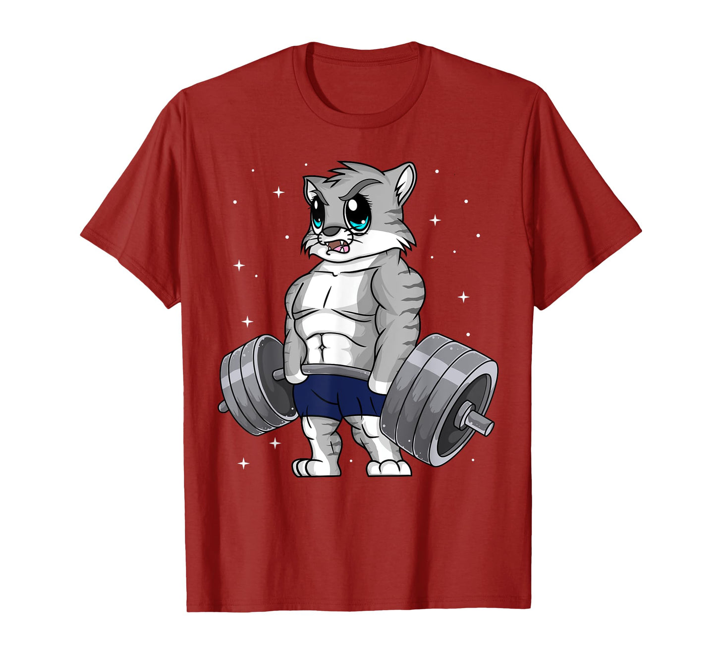 Cat Weightlifting Fitness Workout Women Men T-Shirt