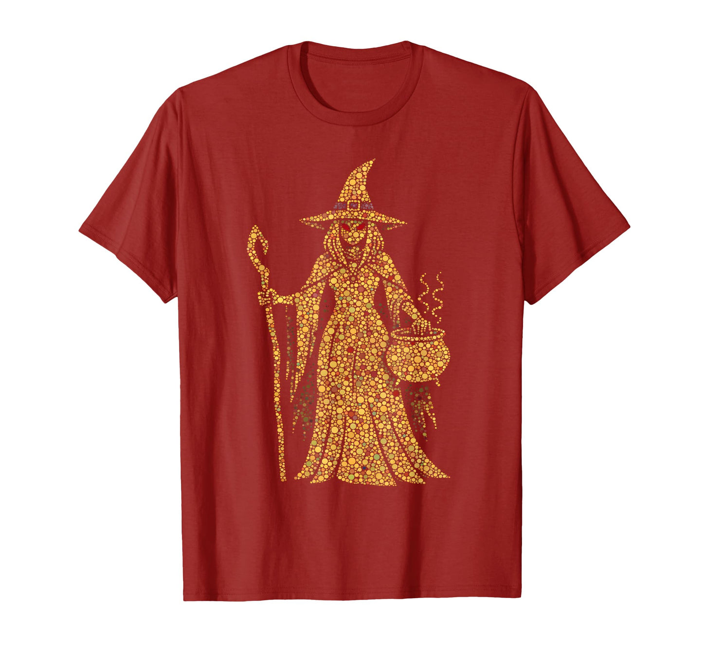 Rainbow Retro Style Colorful Dots Witch Lover Halloween T-Shirt