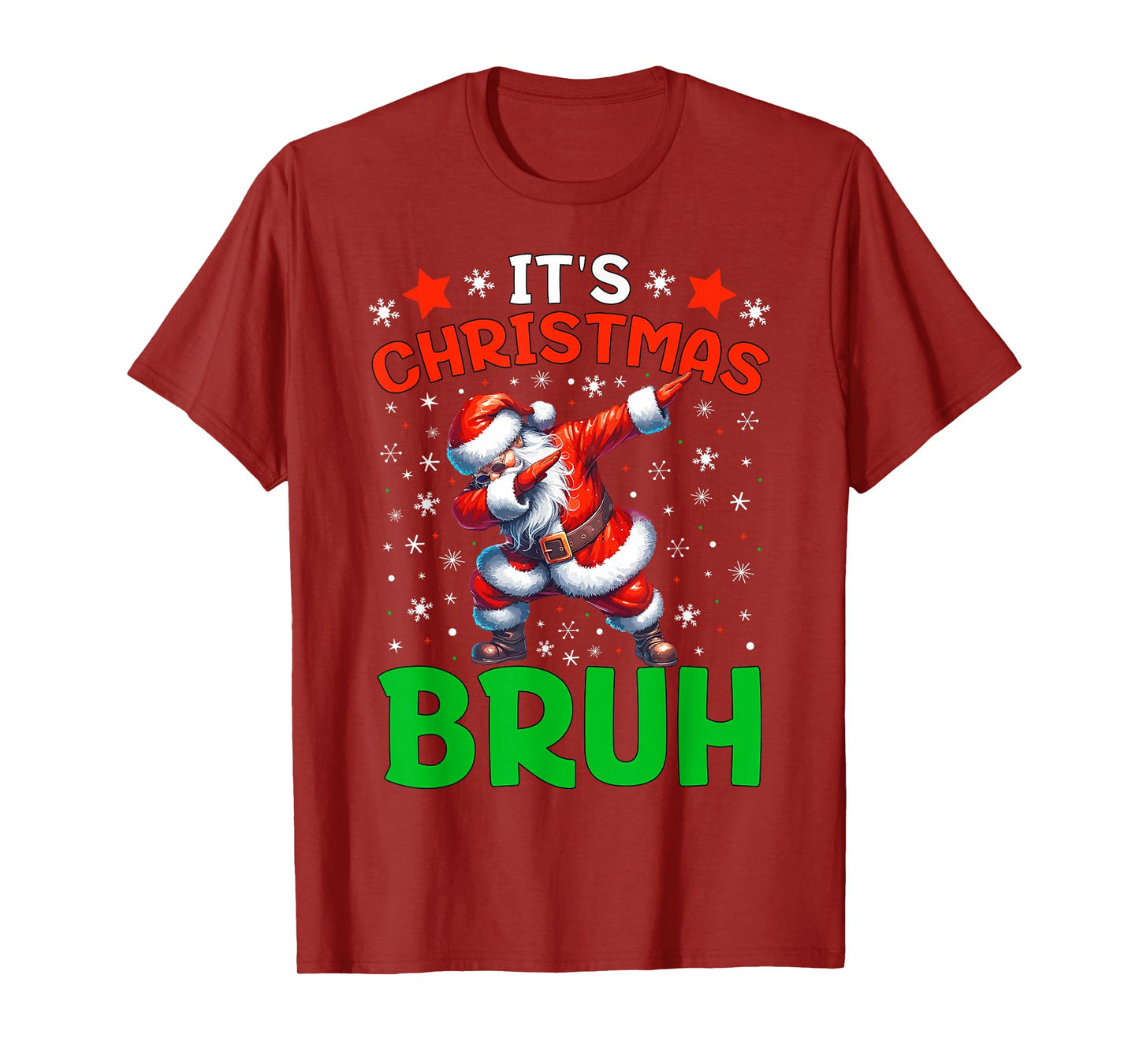 Funny Bruh Christmas Boys Kids Dabbing Santa Claus Xmas T-Shirt