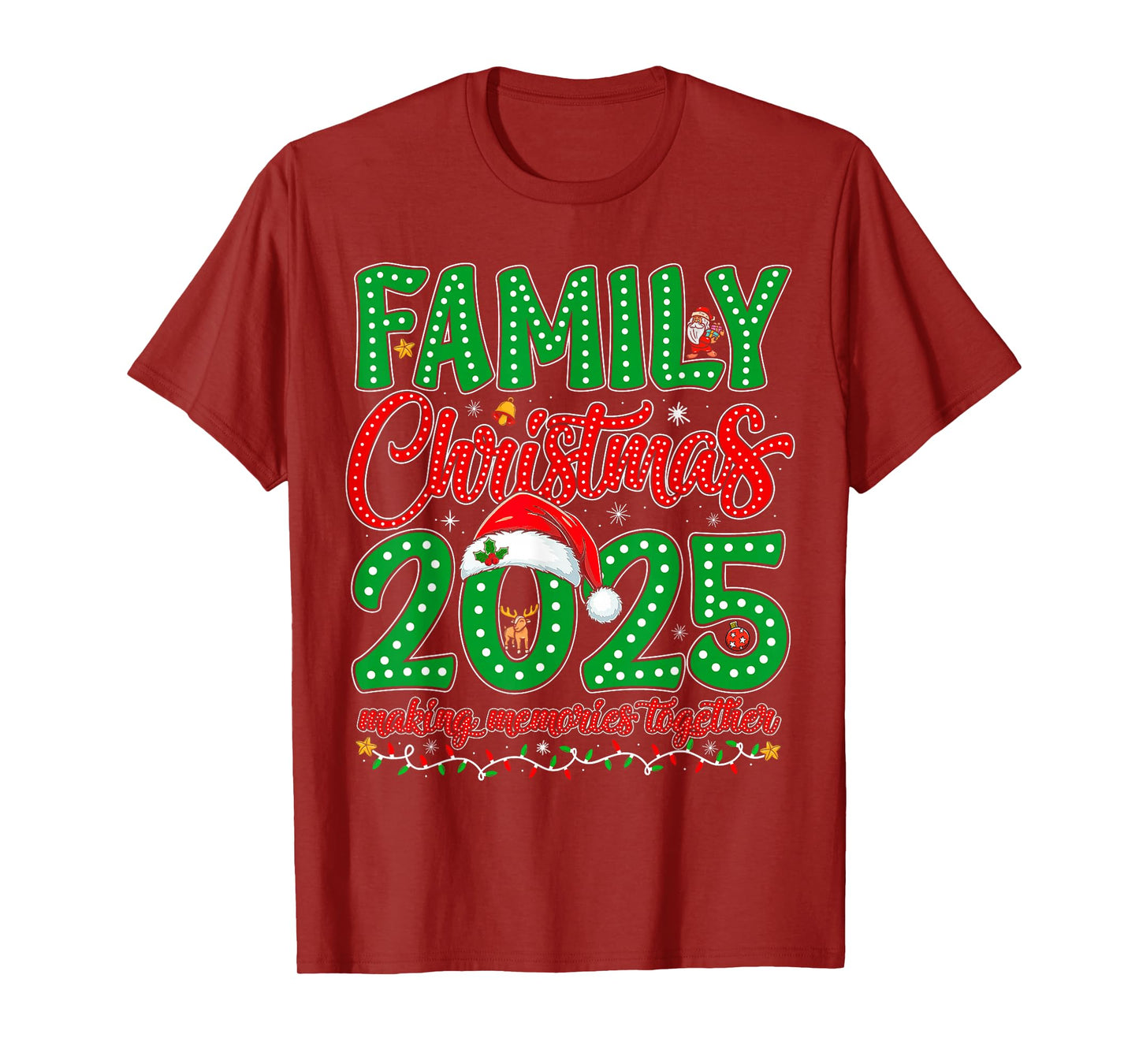 Family Christmas 2025 Squad Santa Elf Xmas Matching Outfit T-Shirt