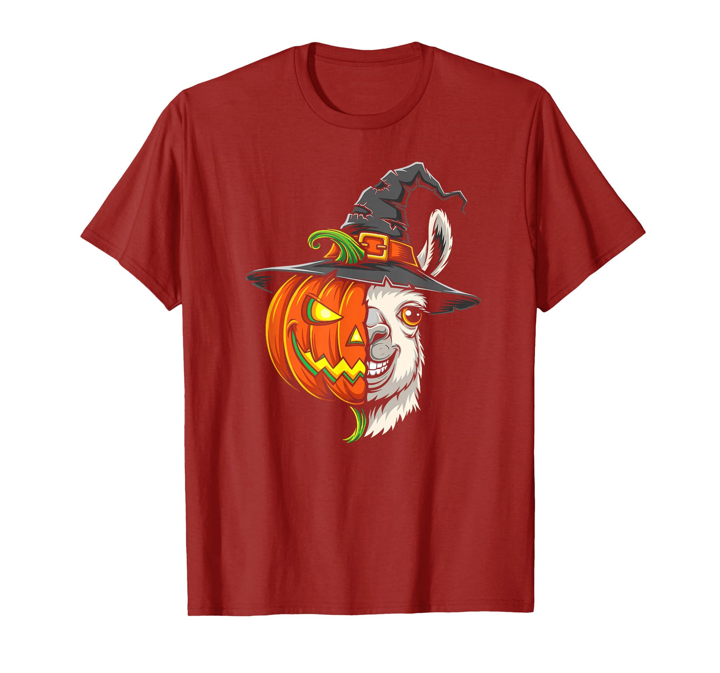 Llama Pumpkin Jack O Lantern Halloween Kids Mens Womens T-Shirt