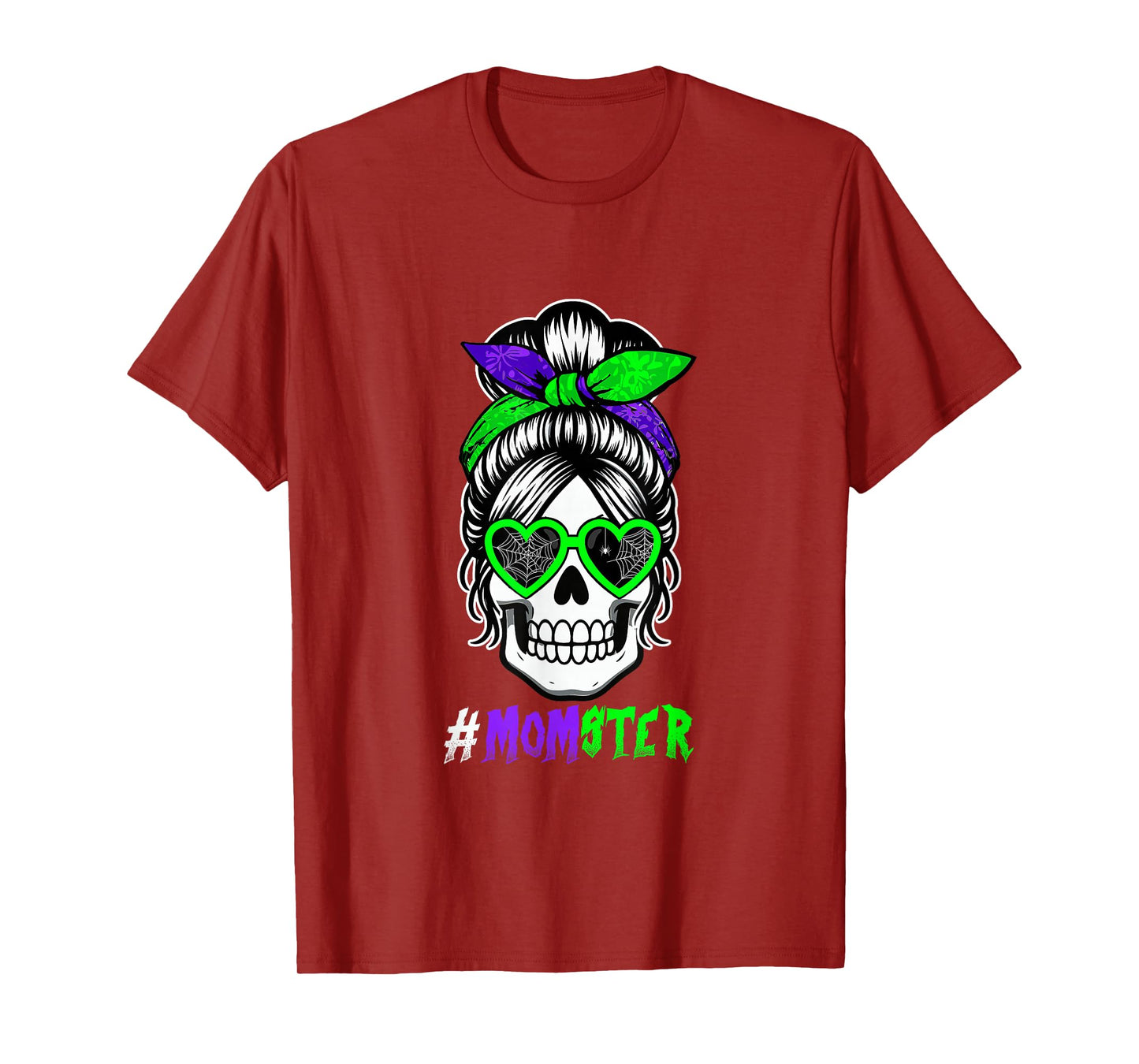 Mom Funny Joke Monster Halloween Skull Sunglasses Bow Tie T-Shirt