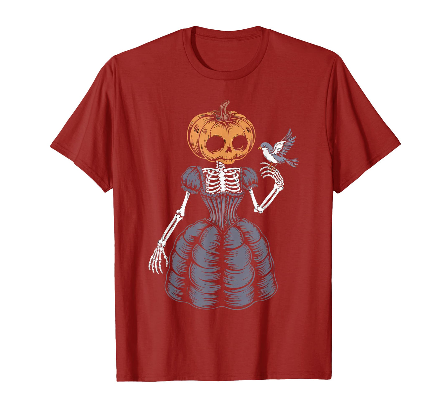 Skeleton Pumpkin Gothic Halloween T-Shirt