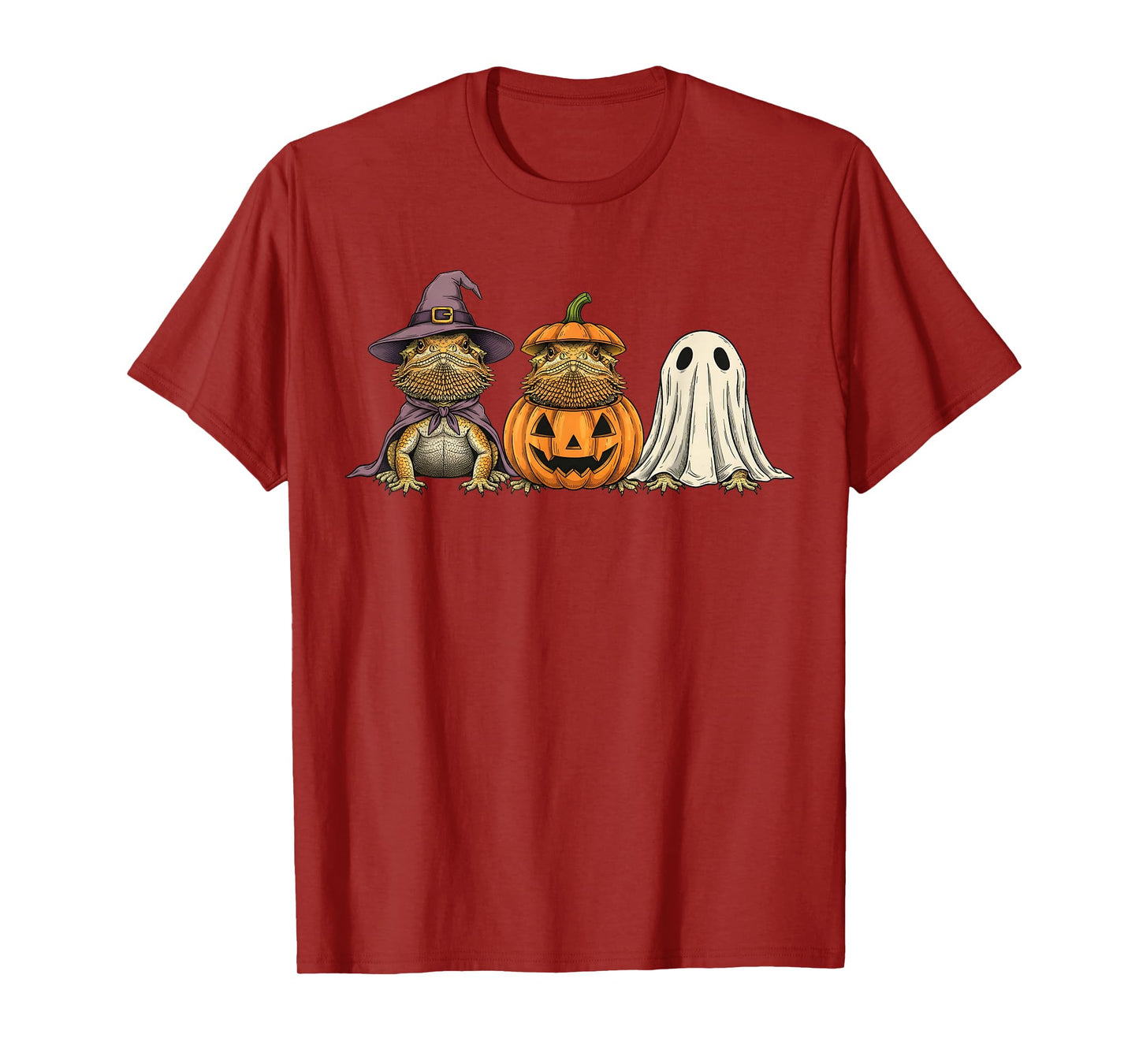 Spooky Ghost Bearded Dragon Lover Pumpkin Halloween T-Shirt