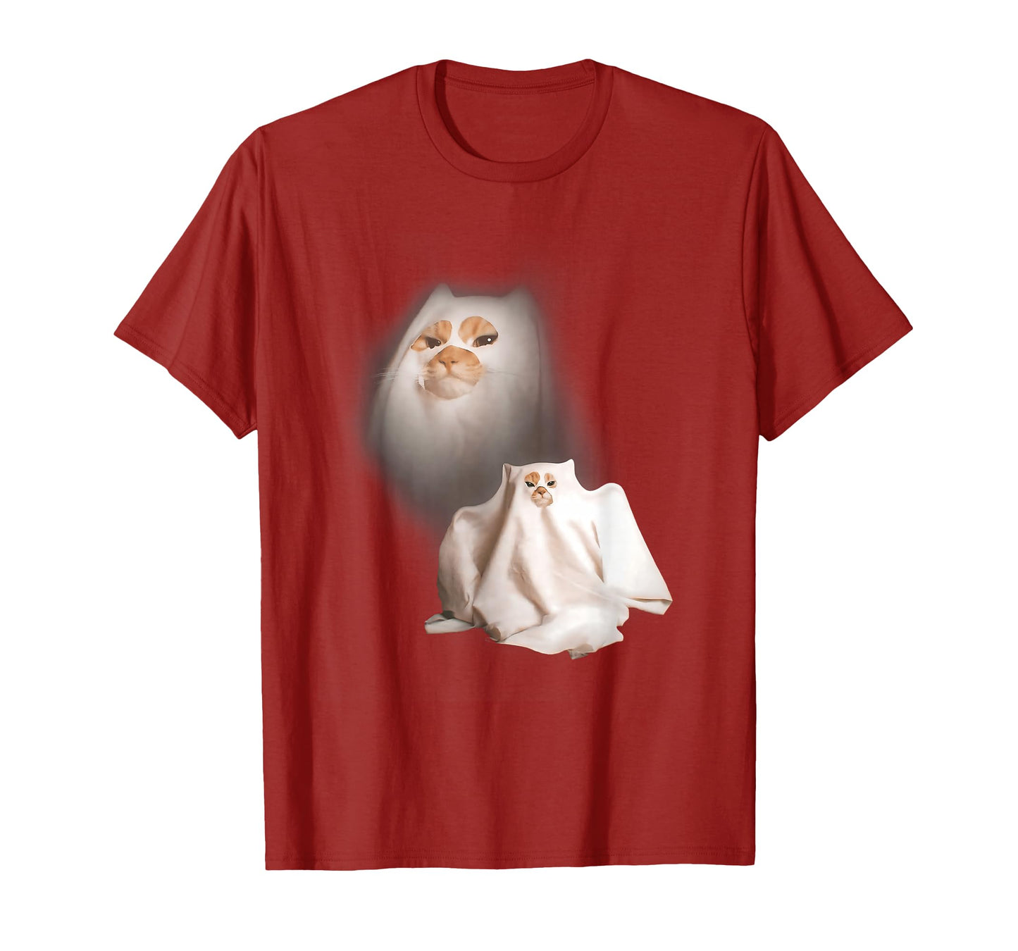 Ghost Kitten Vintage Halloween Cat Funny Meme Cringe Spooky T-Shirt