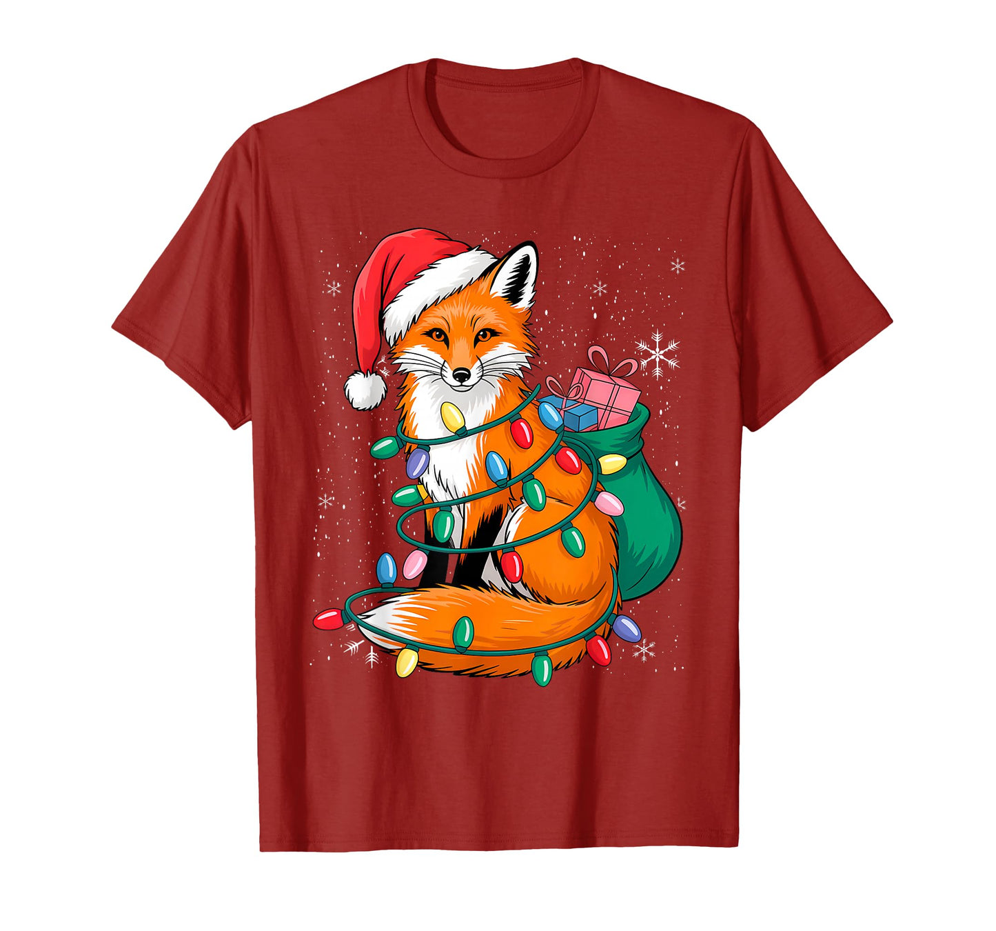 Lover Xmas Lighting Santa Fox Christmas T-Shirt