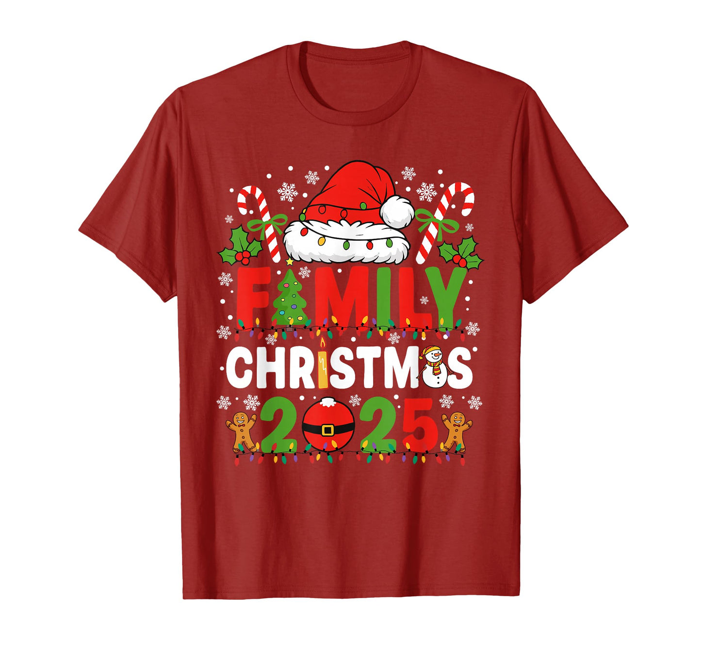 Family Christmas 2025 Matching Squad Santa Elf Funny Xmas T-Shirt
