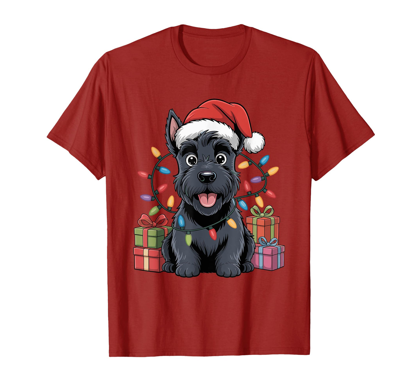 Cute Scottish Terrier Christmas Funny Dog Lover Holiday T-Shirt