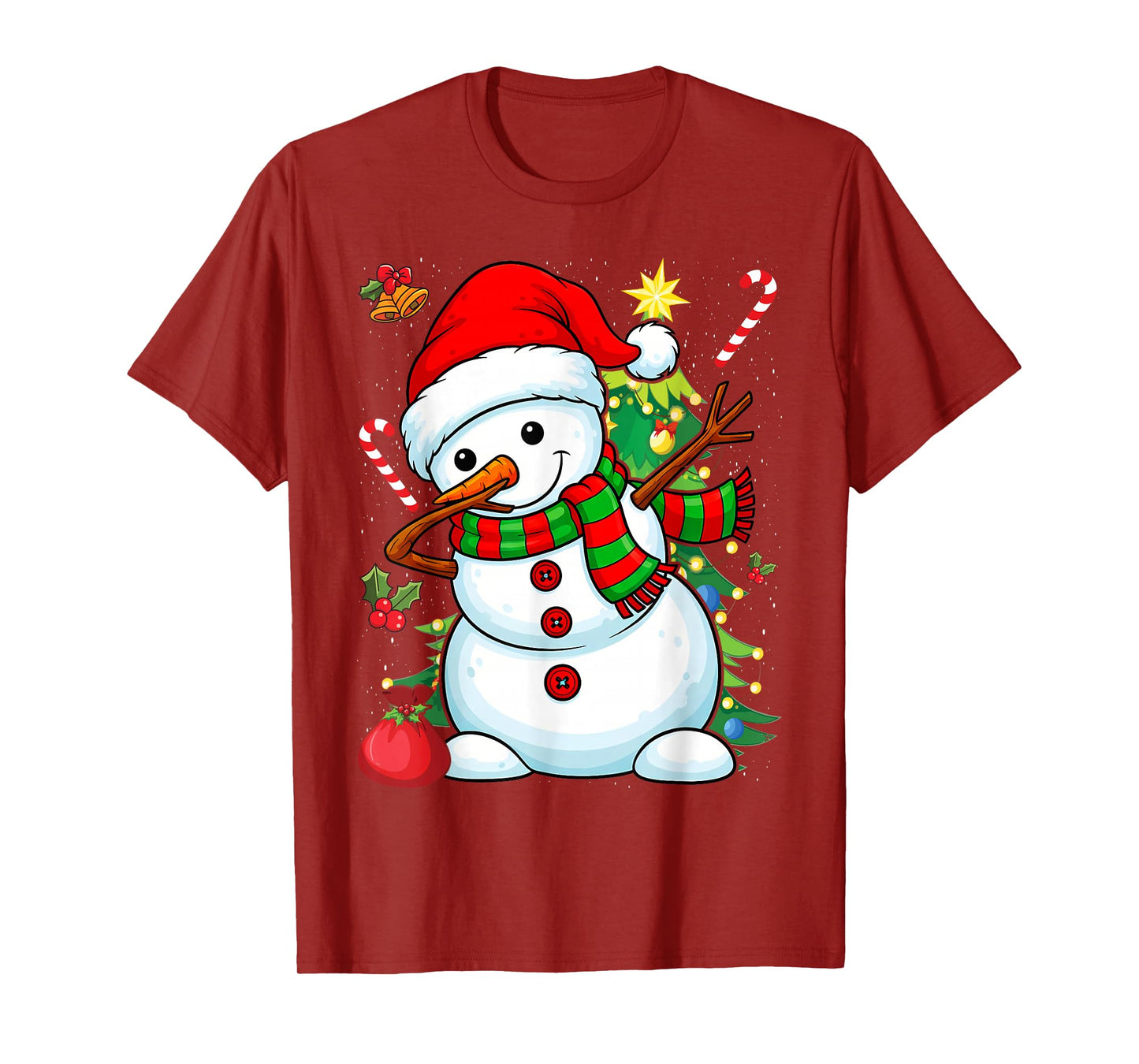Dabbing Snowman Santa Christmas Boys Men Funny Xmas Hat Dab T-Shirt