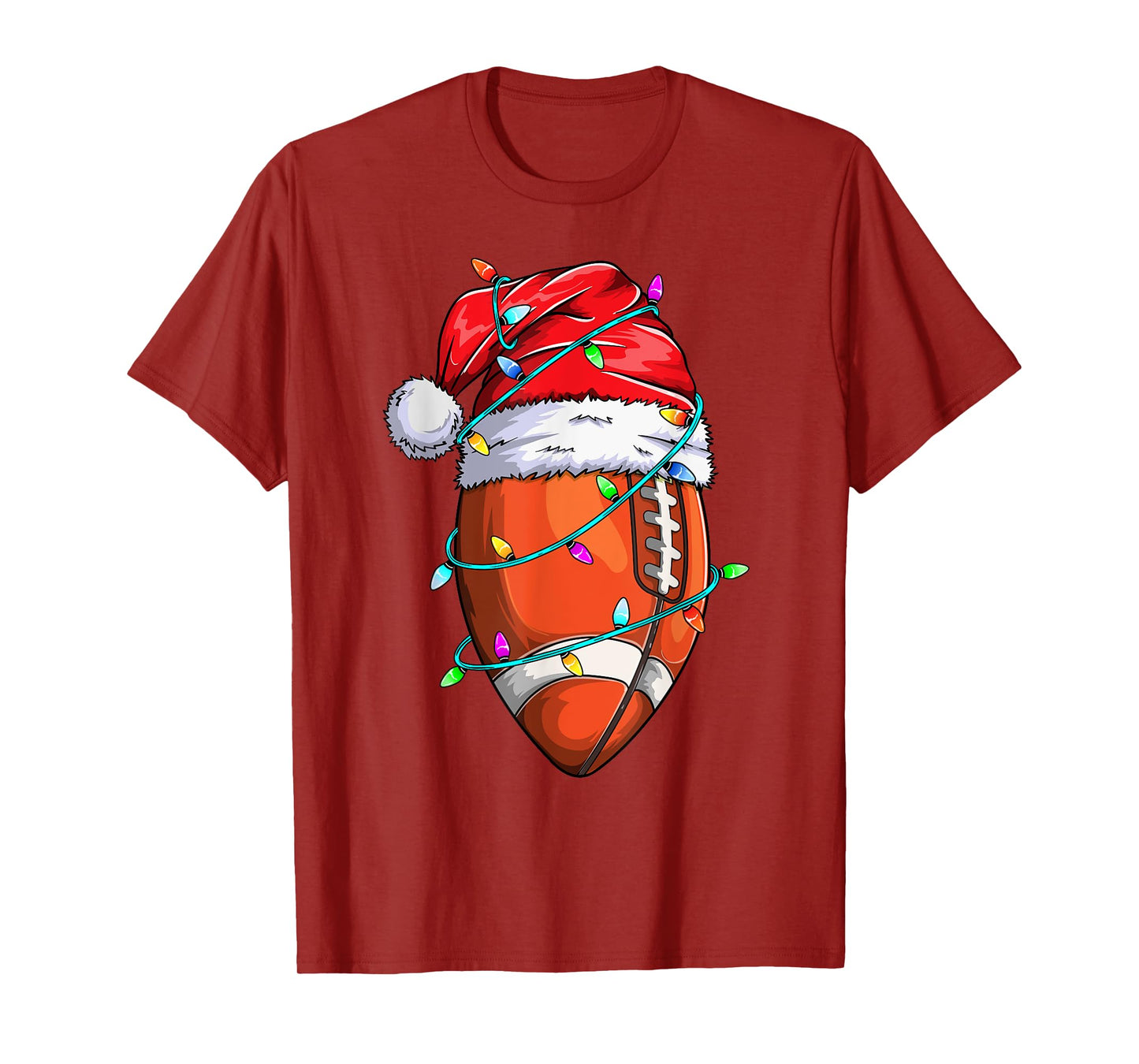 Santa Sports Design For Men Boys Christmas Football Player T-Shirt