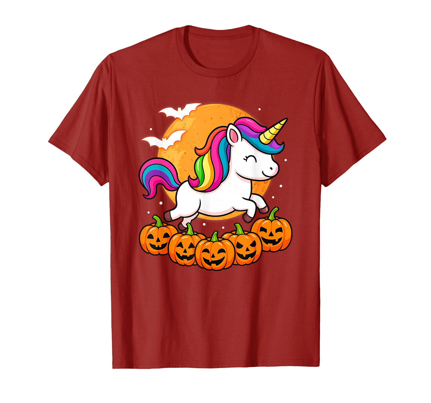 Cute Halloween Unicorn Witch Pumpkin Girls Women Kids T-Shirt