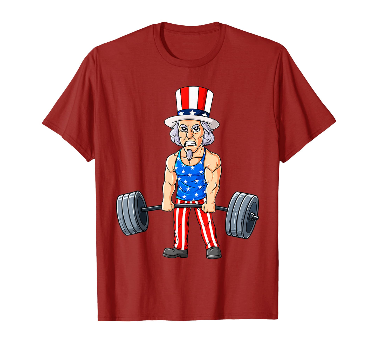 4th Of July Uncle Sam Weightlifting Funny Deadlift Fitness T-Shirt