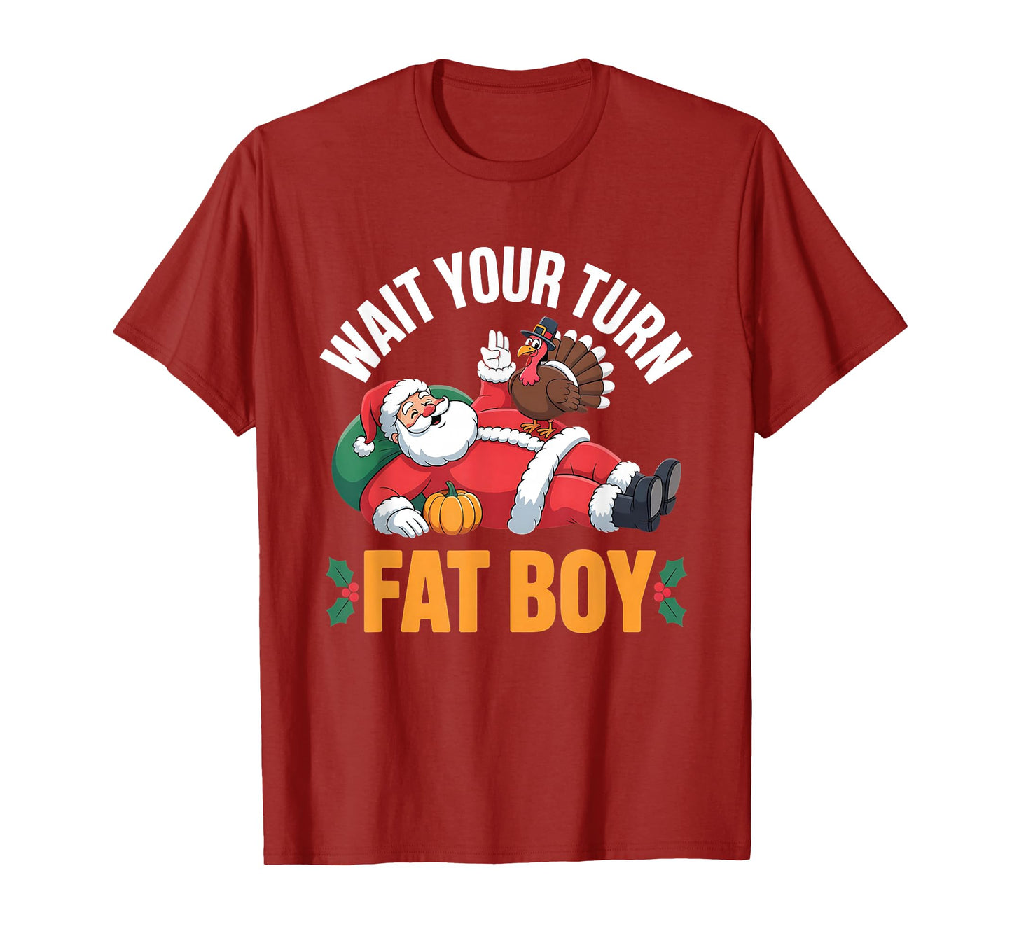 Funny Thanksgiving Christmas Turkey vs Santa for Men Women T-Shirt