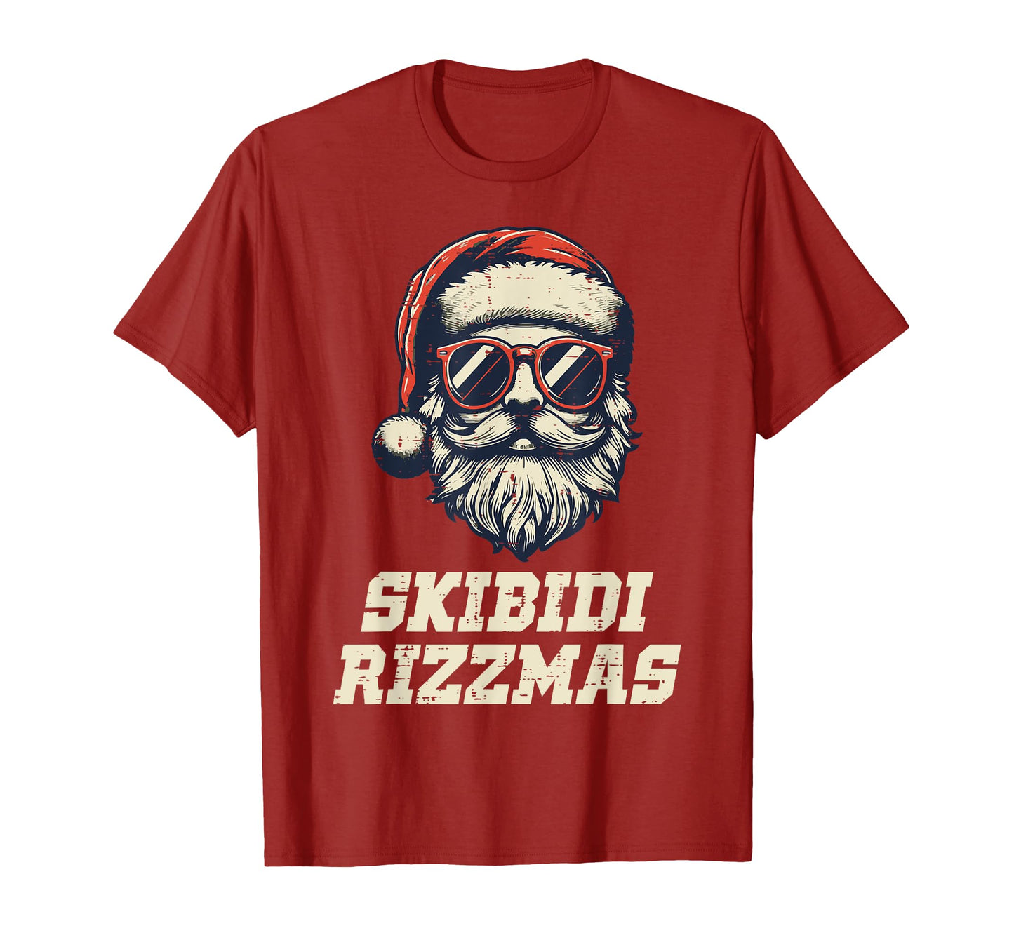 Skibidi Rizzmas Santa Funny Christmas Boys Teens Kids Men T-Shirt