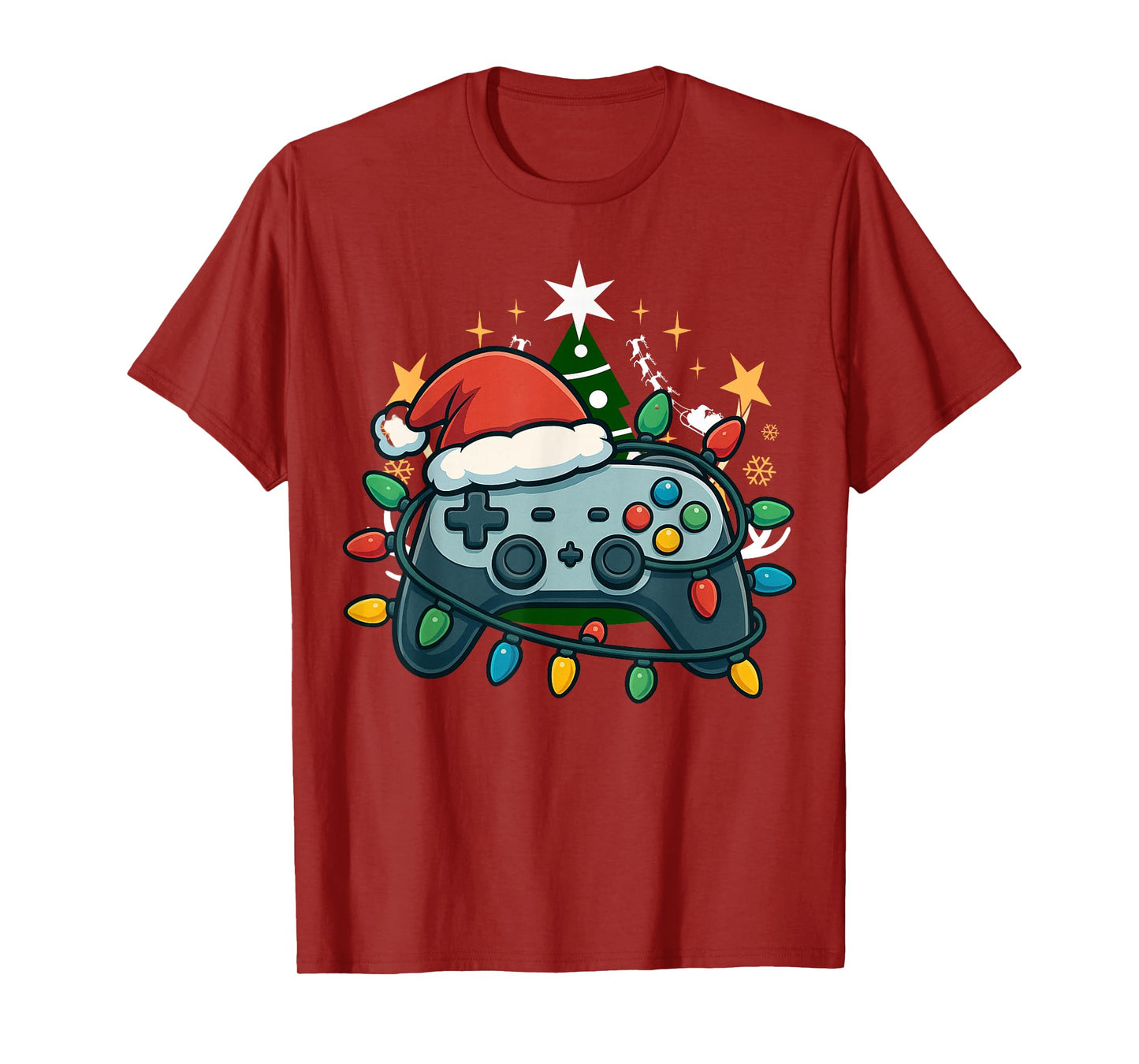 Festive Game Controller Holiday Video Gamer Xmas T-Shirt